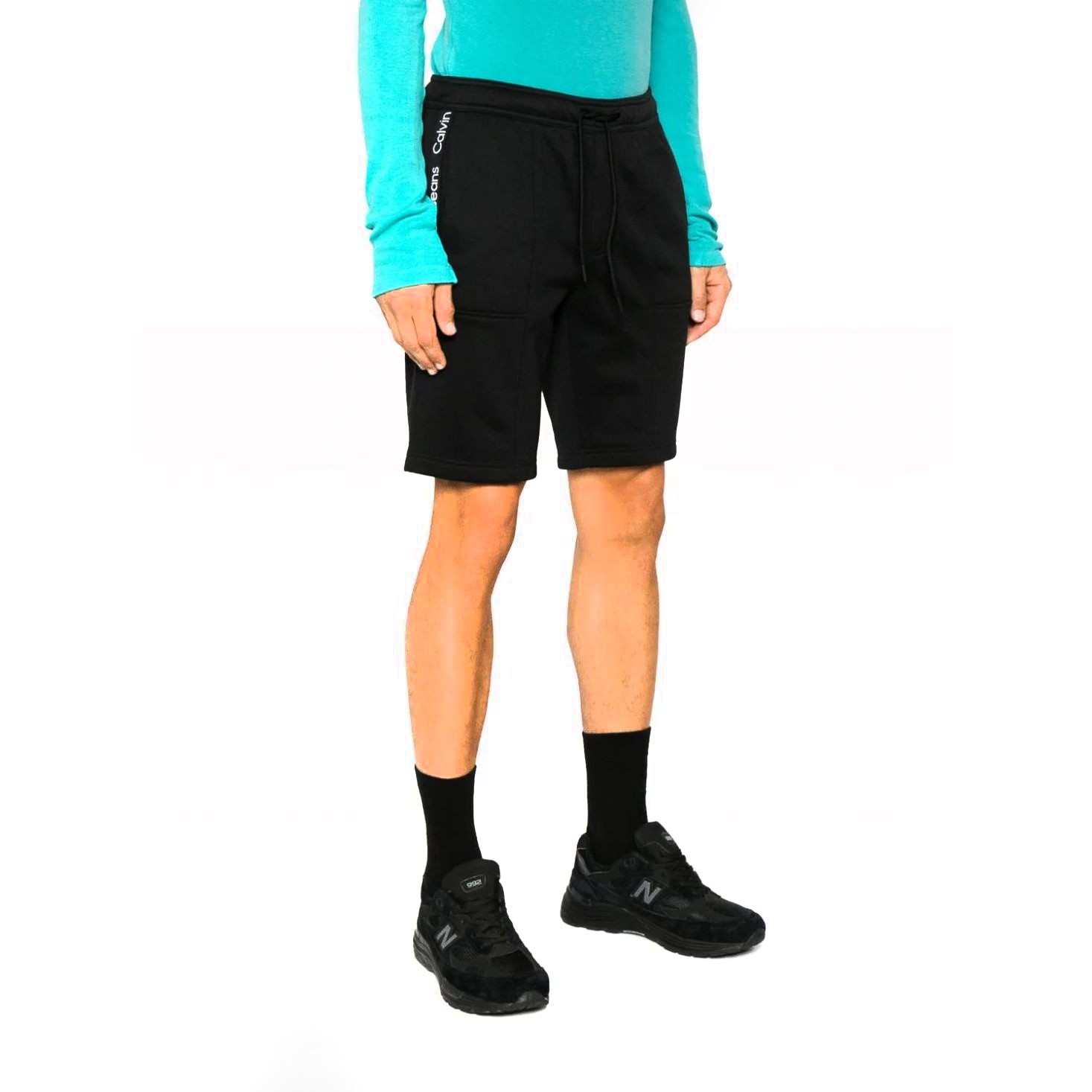 CALVIN KLEIN JEANS Šortai vyrams, Juoda, Logo tape hwk short 2