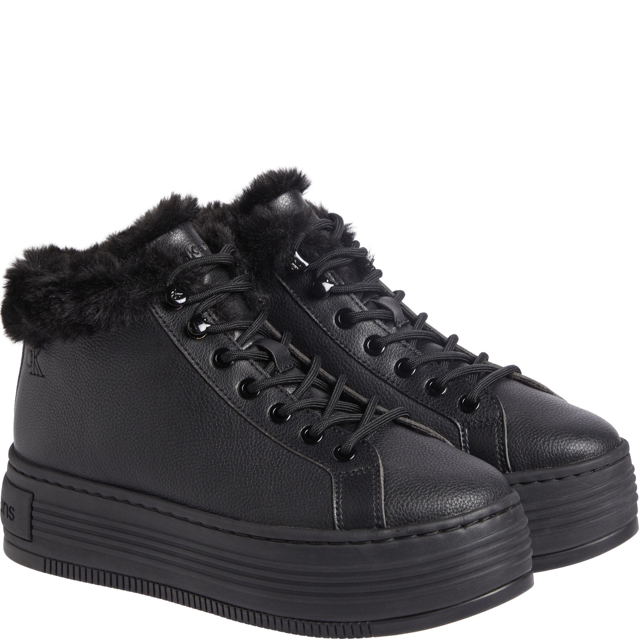 CALVIN KLEIN JEANS Pašiltinti aulinukai moterims, Juoda, Bold low laceup booties 1