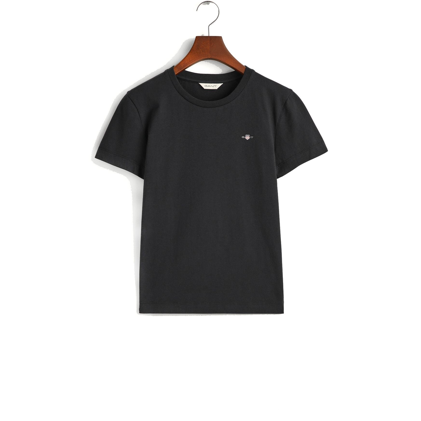 GANT Marškinėliai moterims, Juoda, REG SHIELD SS T-SHIRT 1