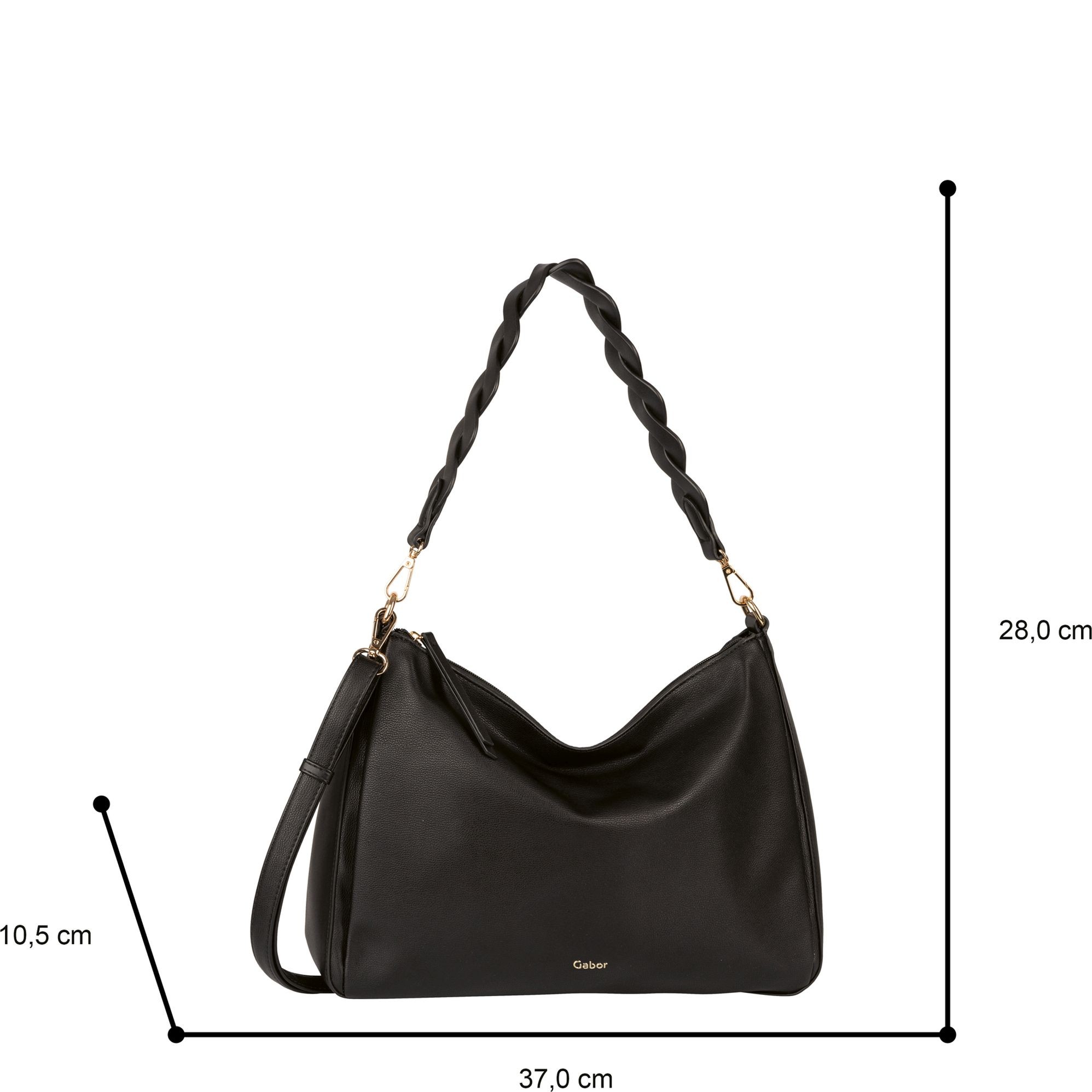 GABOR Rankinė, krepšys moterims, Juoda, Pipa bag 5