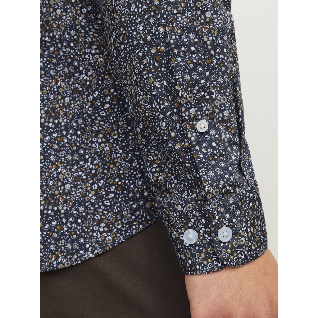 JACK & JONES Marškiniai ilgomis rankovėmis vyrams, Marga, Black pool stretch 5