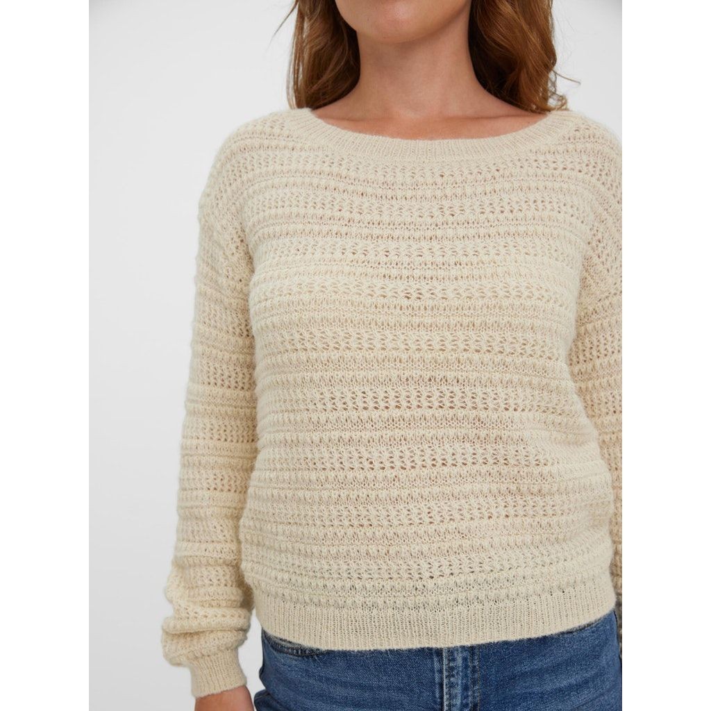 VERO MODA Kampsun moterims, Beež, VMDOLLAR LS BOATNECK BLOUSE 5