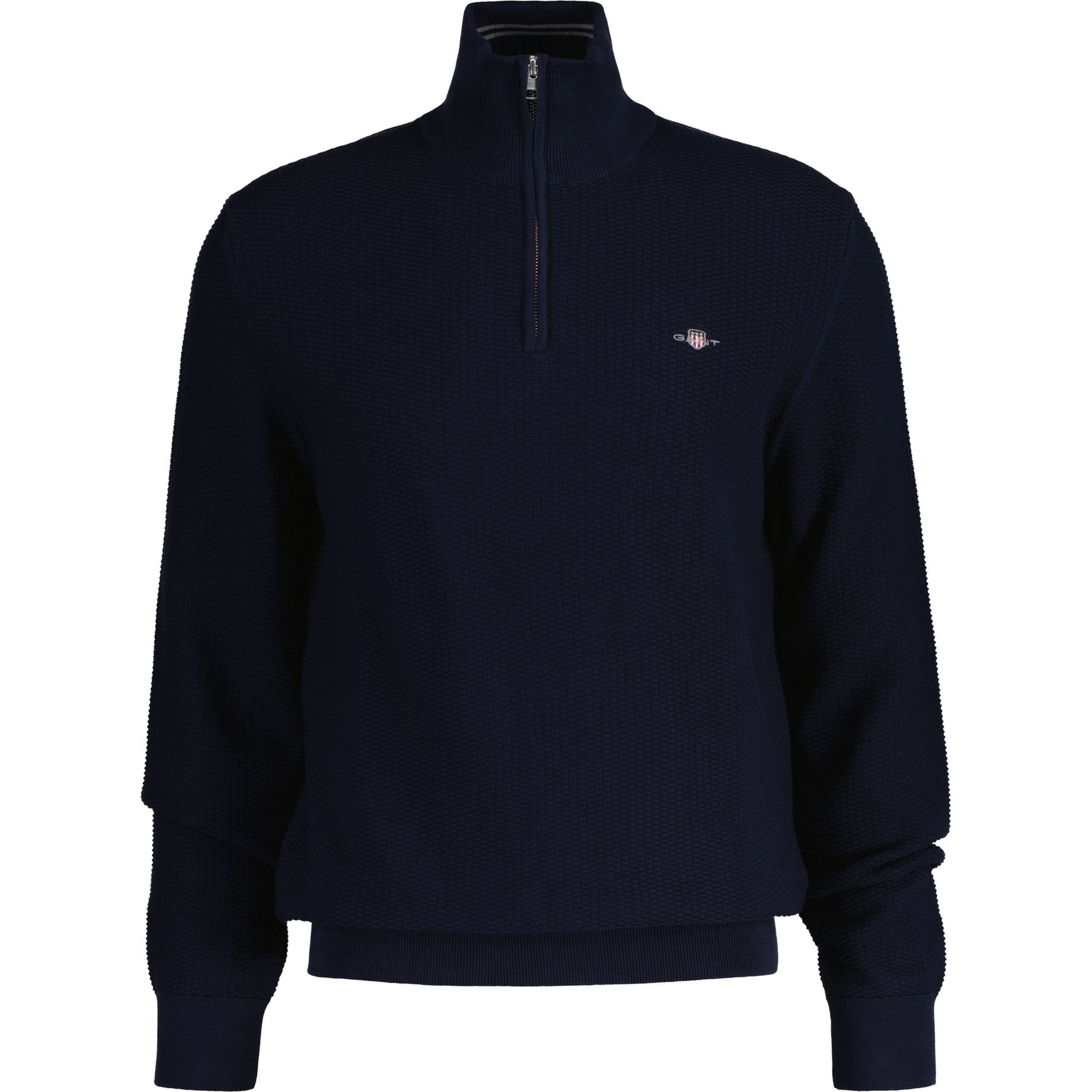 GANT Megztinis vyrams, Mėlyna, Cotton micro textured sweater 1