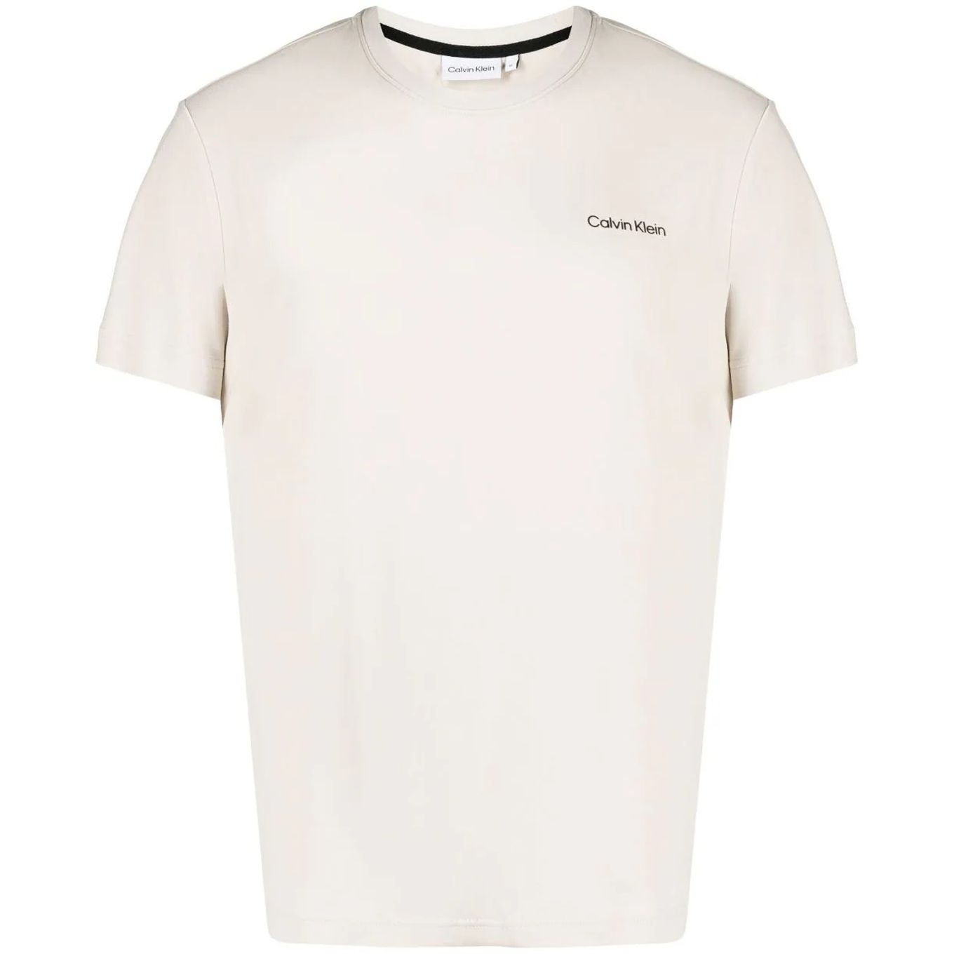 CALVIN KLEIN Marškinėliai trump. rankovėmis vyrams, Smėlio, Micro logo interlock t-shirt 1