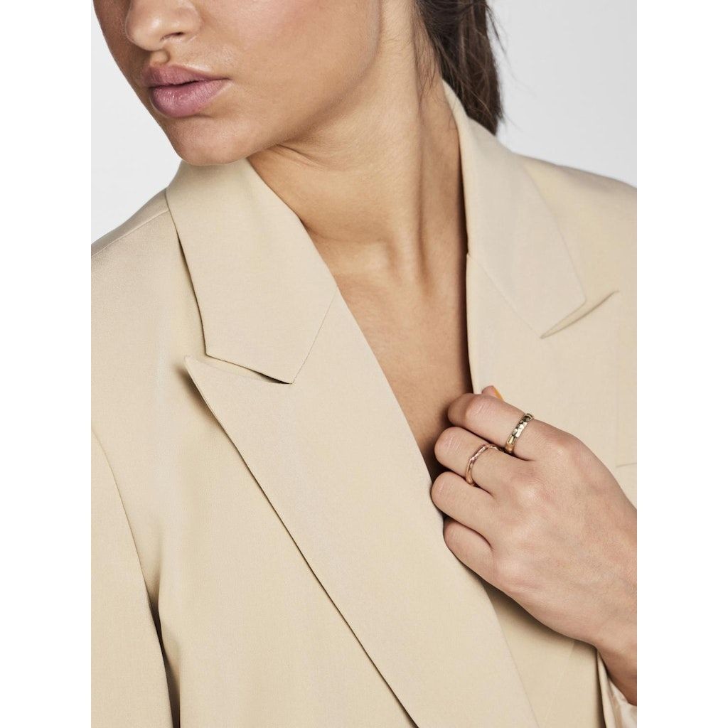 PIECES Švarkas moterims, Smėlio, PCKYZA OVERSIZED BLAZ 3