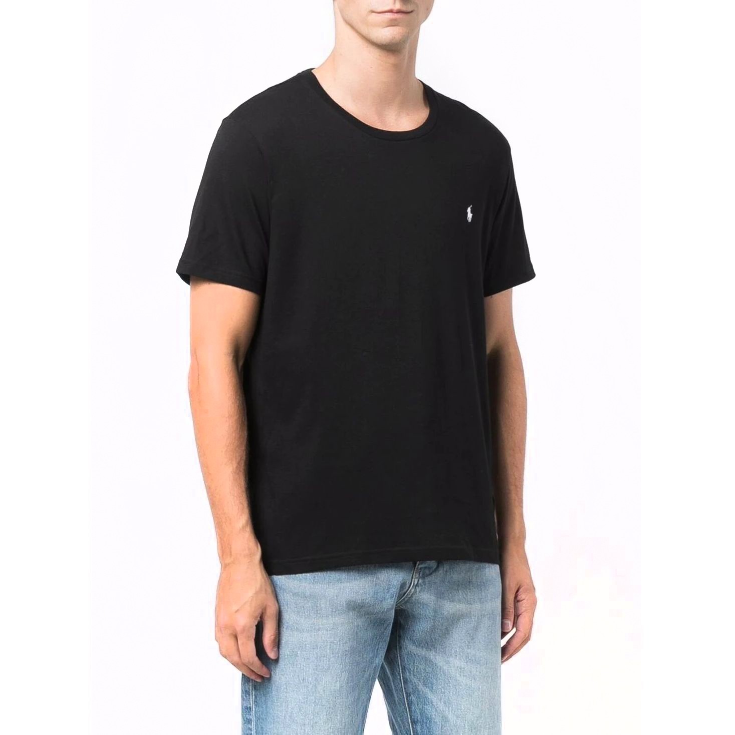 POLO RALPH LAUREN UW Marškinėliai trump. rankovėmis vyrams, Juoda, Crew neck sleep top 2