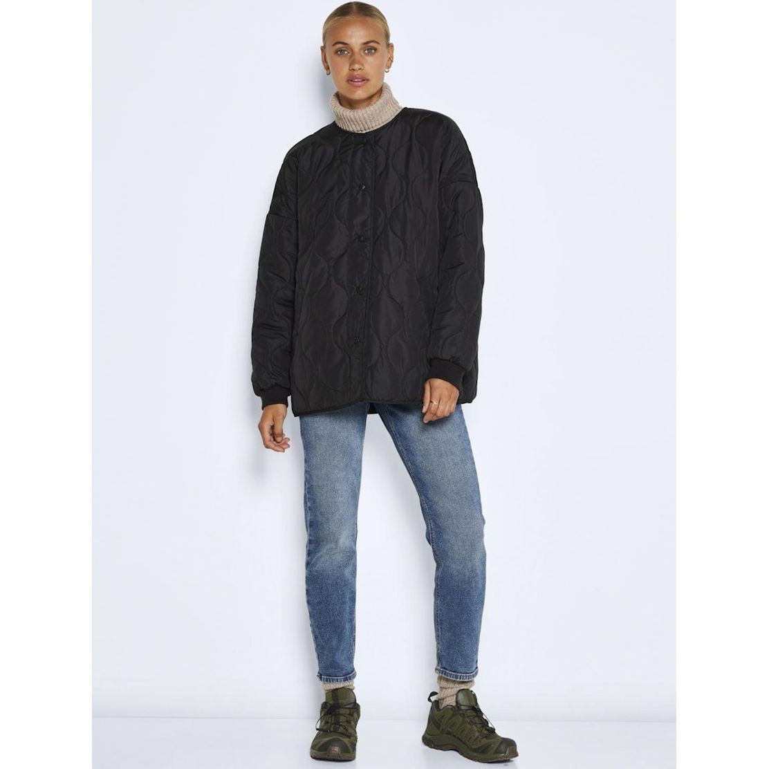 NOISY MAY Odinė striukė moterims, Juoda, Feline 3