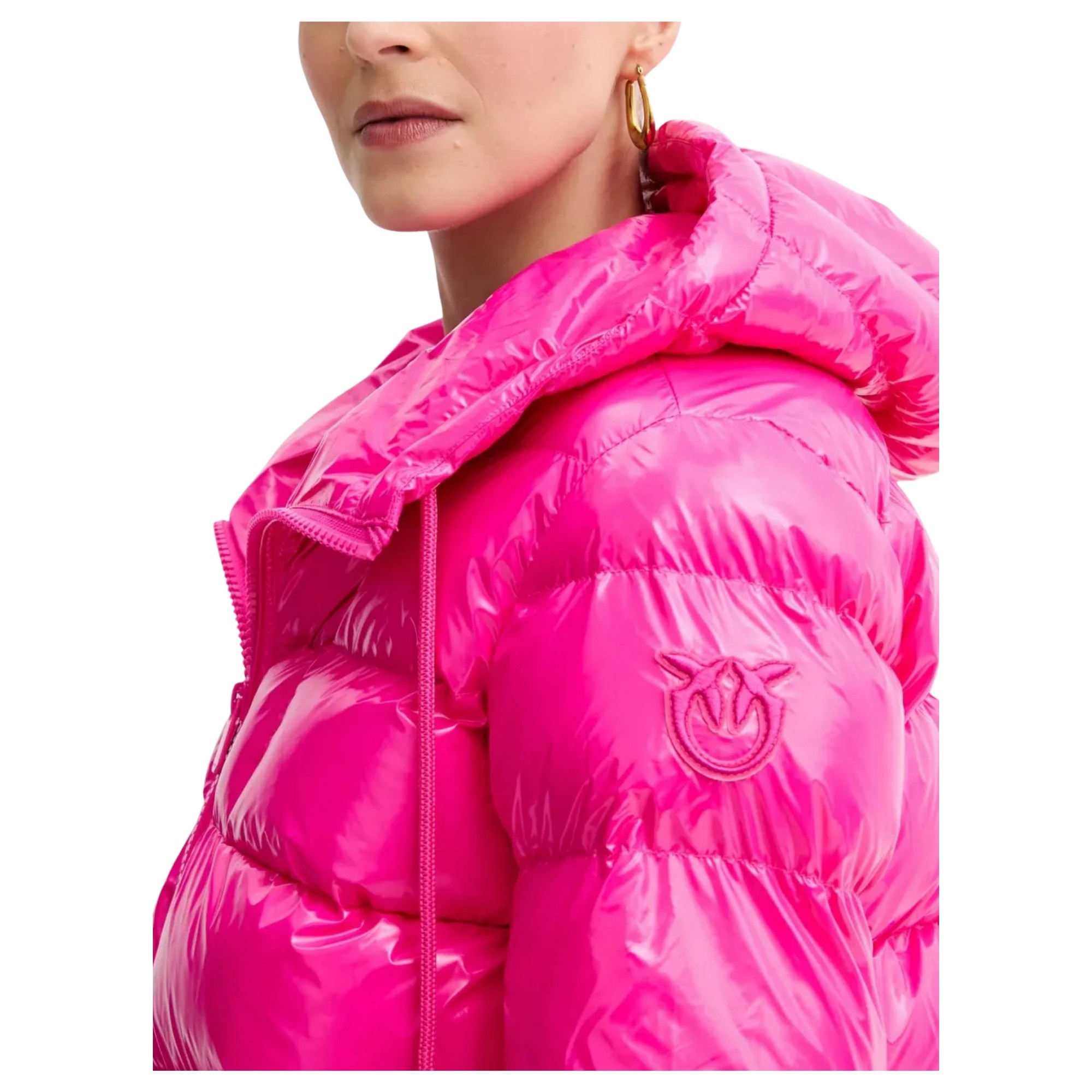 PINKO Pūkinė striukė moterims, Rožinė, Eleodoro caban 3