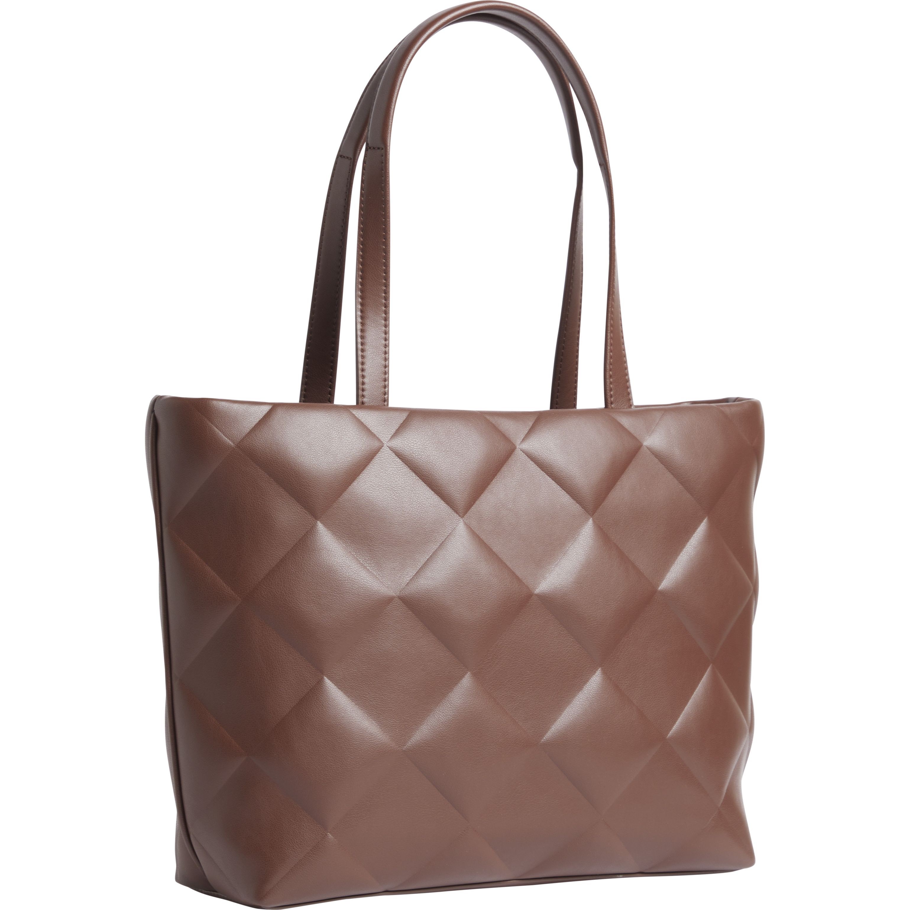 CALVIN KLEIN Pirkinių krepšys moterims, Ruda, Diamond quilt medium shopper 2