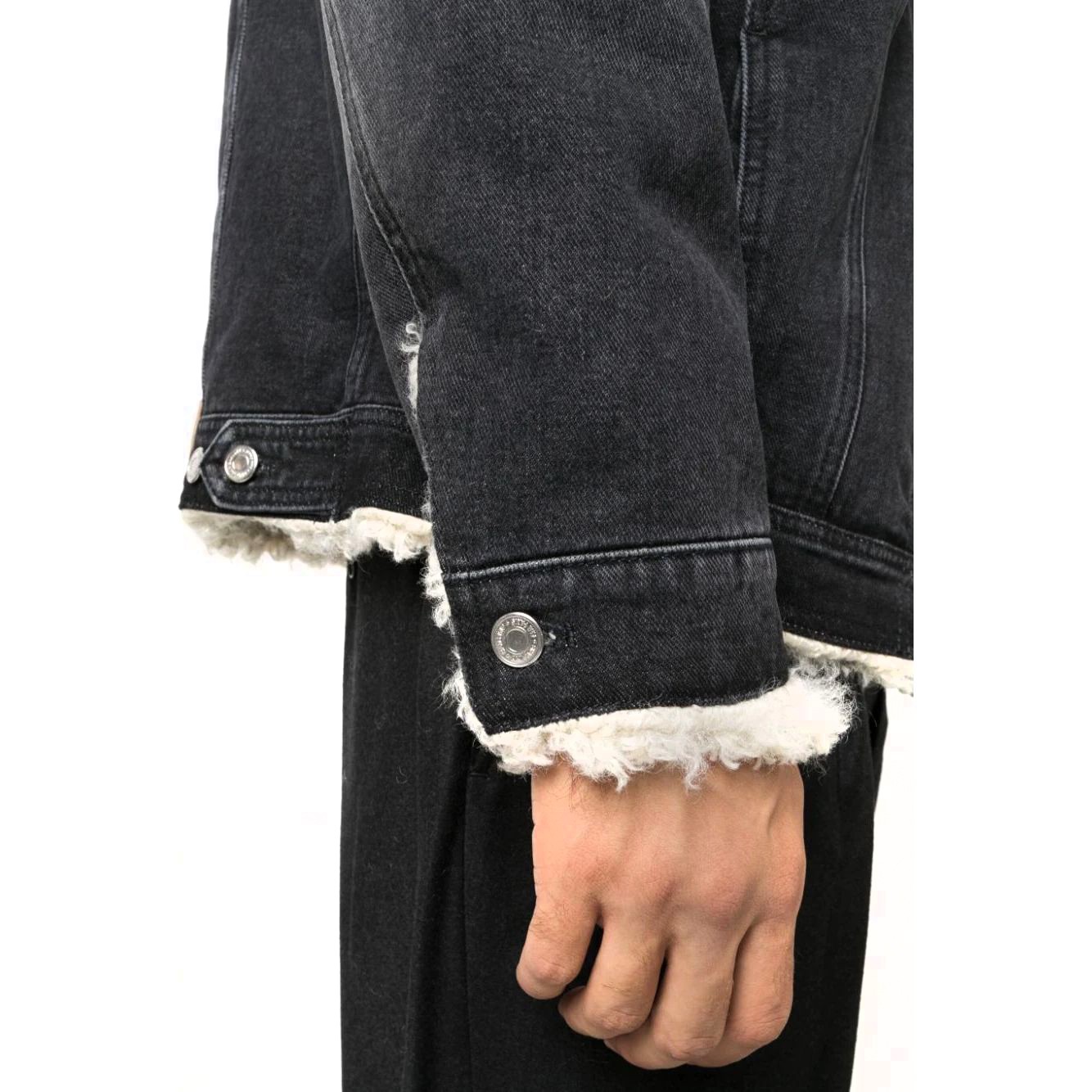 AMI PARIS Pūkinė striukė, Juoda, Trucker lined jacket 5