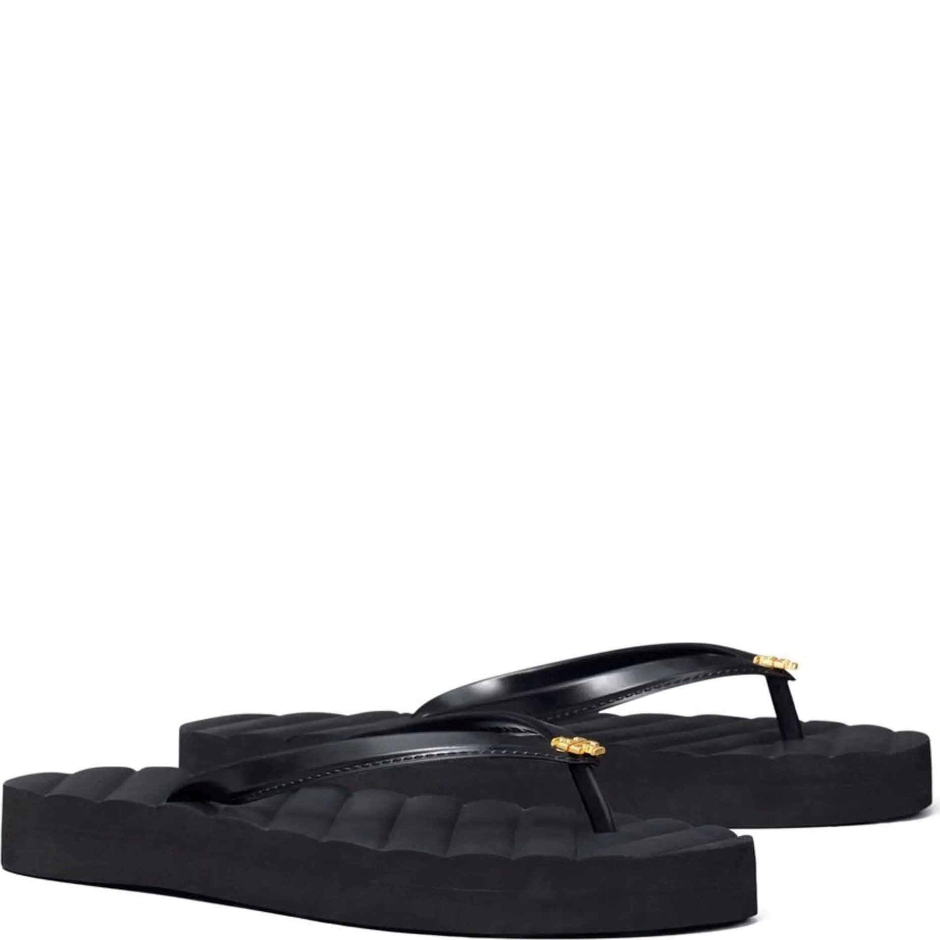 TORY BURCH Pliažo šlepetės per pirštą moterims, Juoda, Kira flip flop 2