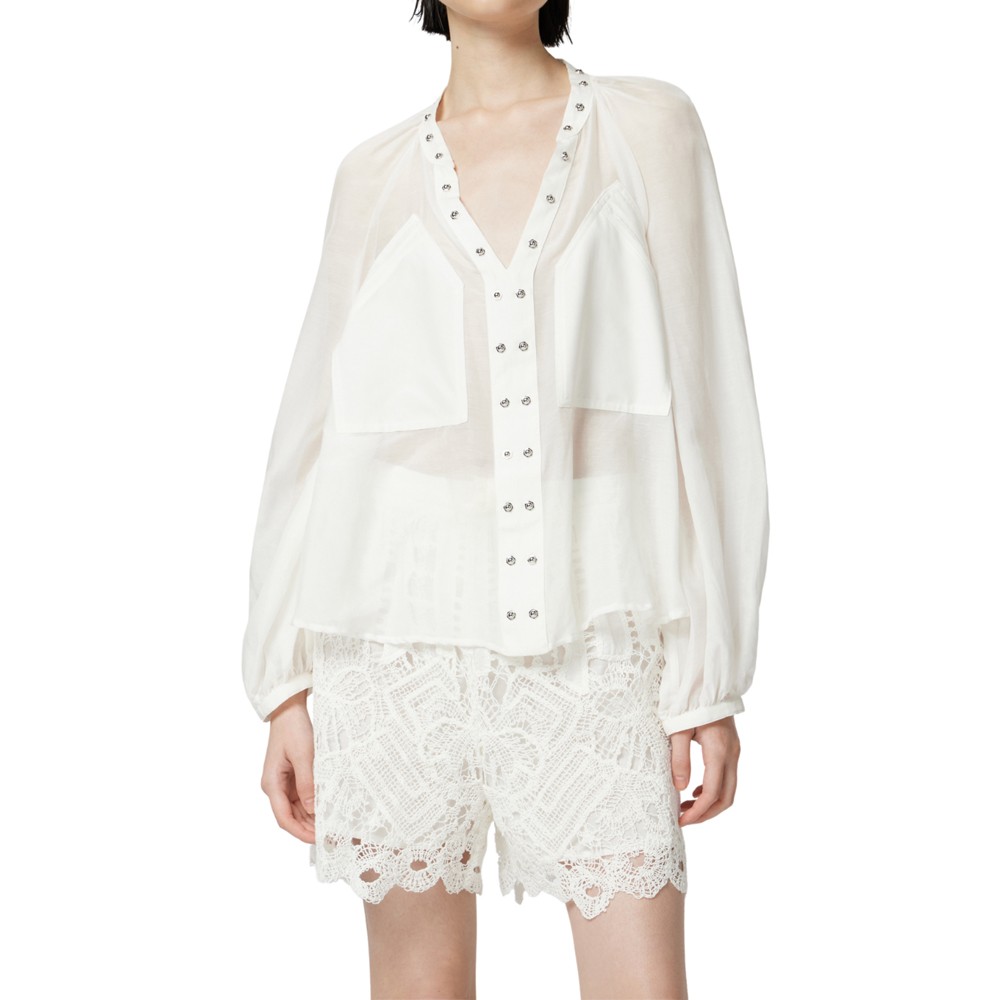 PINKO Palaidinės moterims, Balta, Darren blouse 2