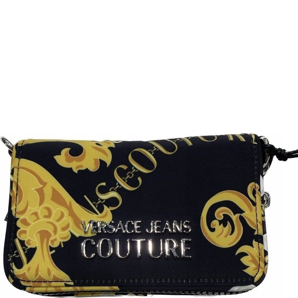VERSACE JEANS CUTURE Rankinė per petį moterims, BLACK/GOLD, Sporty logo  crossbody 1