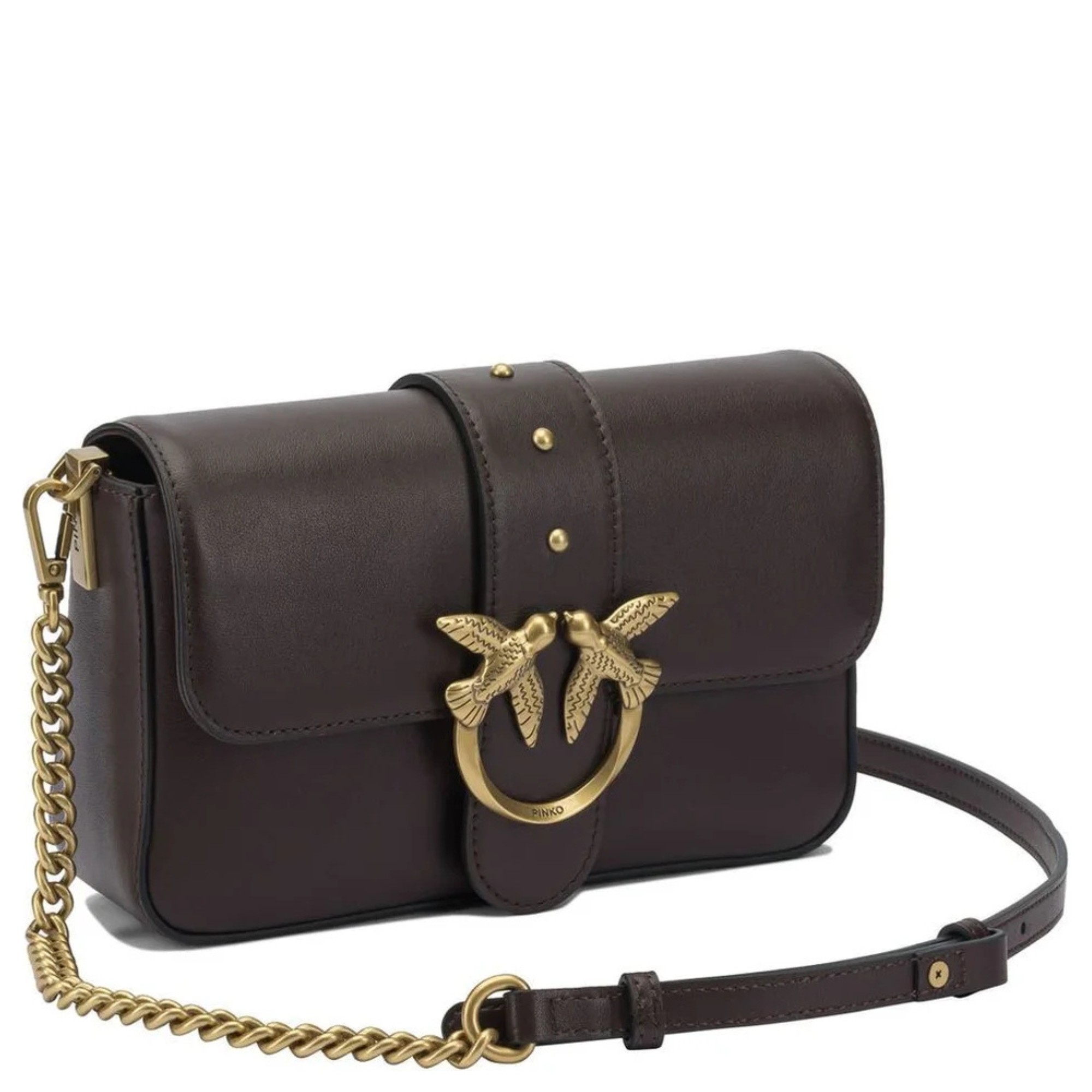 PINKO Rankinė per petį moterims, Pilka, Love one mini slouchy bag 3