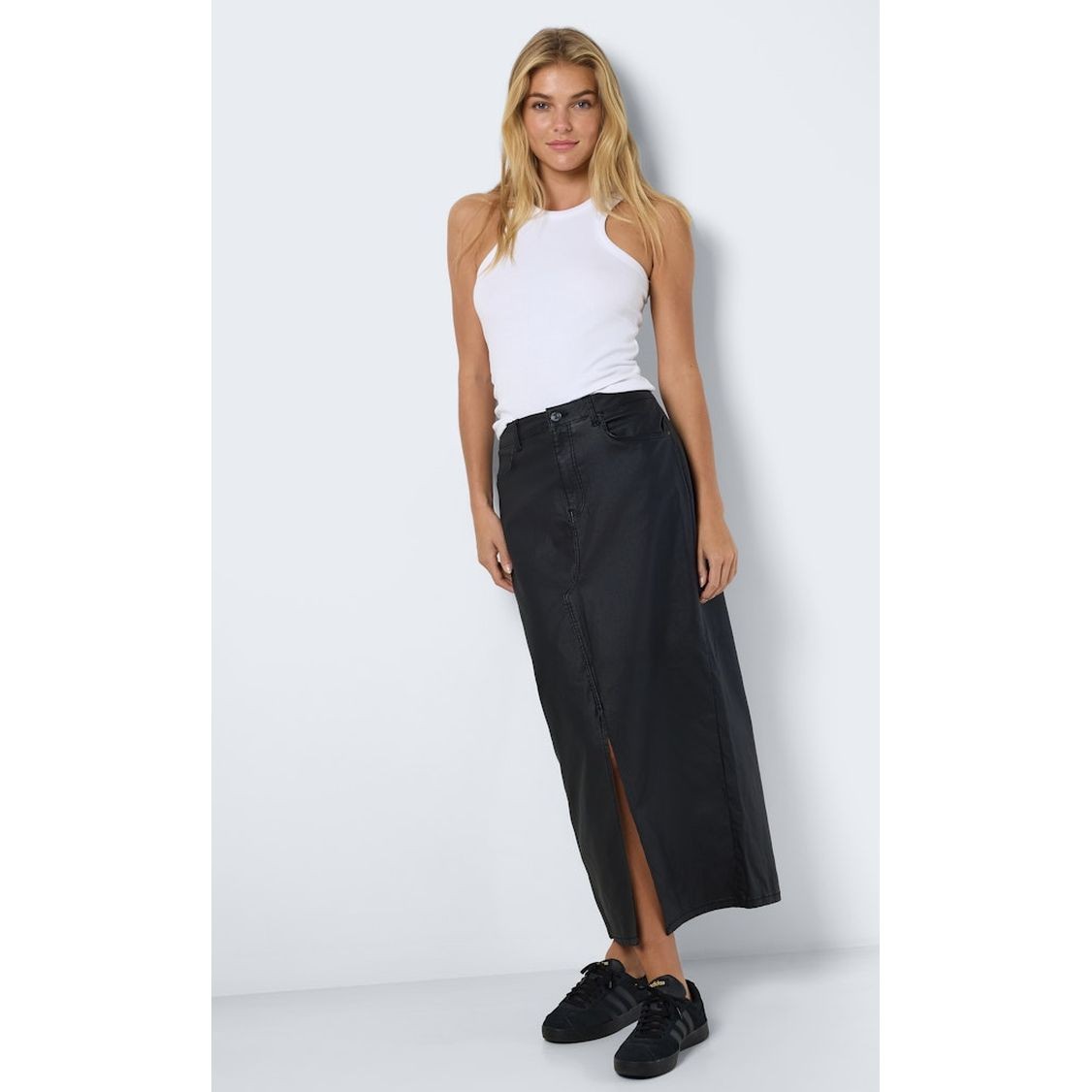 NOISY MAY Midi sijonas moterims, Juoda, Kath slit long skirt 7
