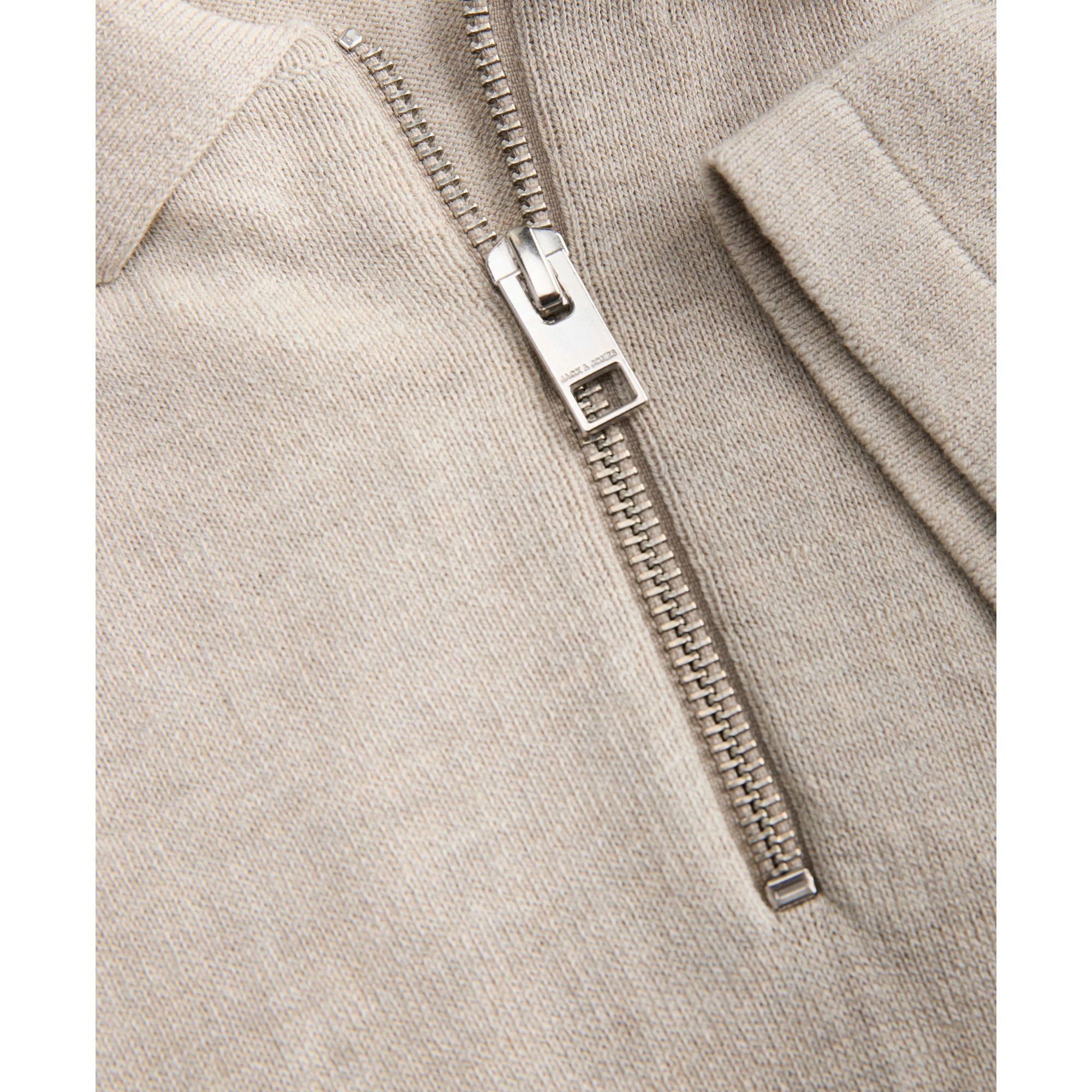 JACK & JONES Megzta palaidinė vyrams, Smėlio, Emill knit zip polo ss 4