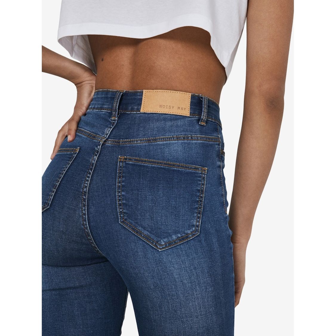 NOISY MAY Tiesūs džinsai moterims, Mėlyna, NMCALLIE HW SKINNY BL 8