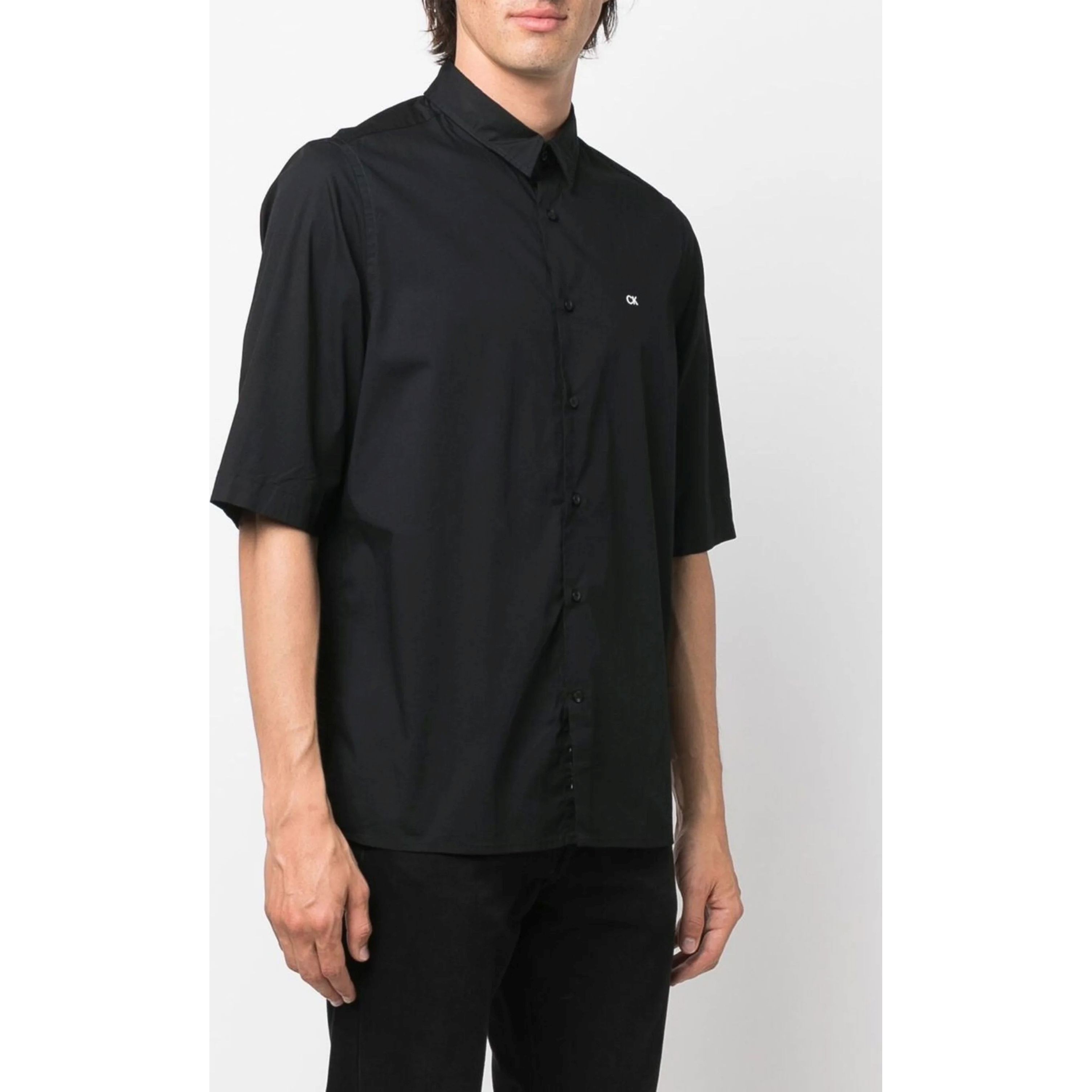CALVIN KLEIN Marškiniai trump. rankovėmis vyrams, Juoda, CASUAL SHIRT 2