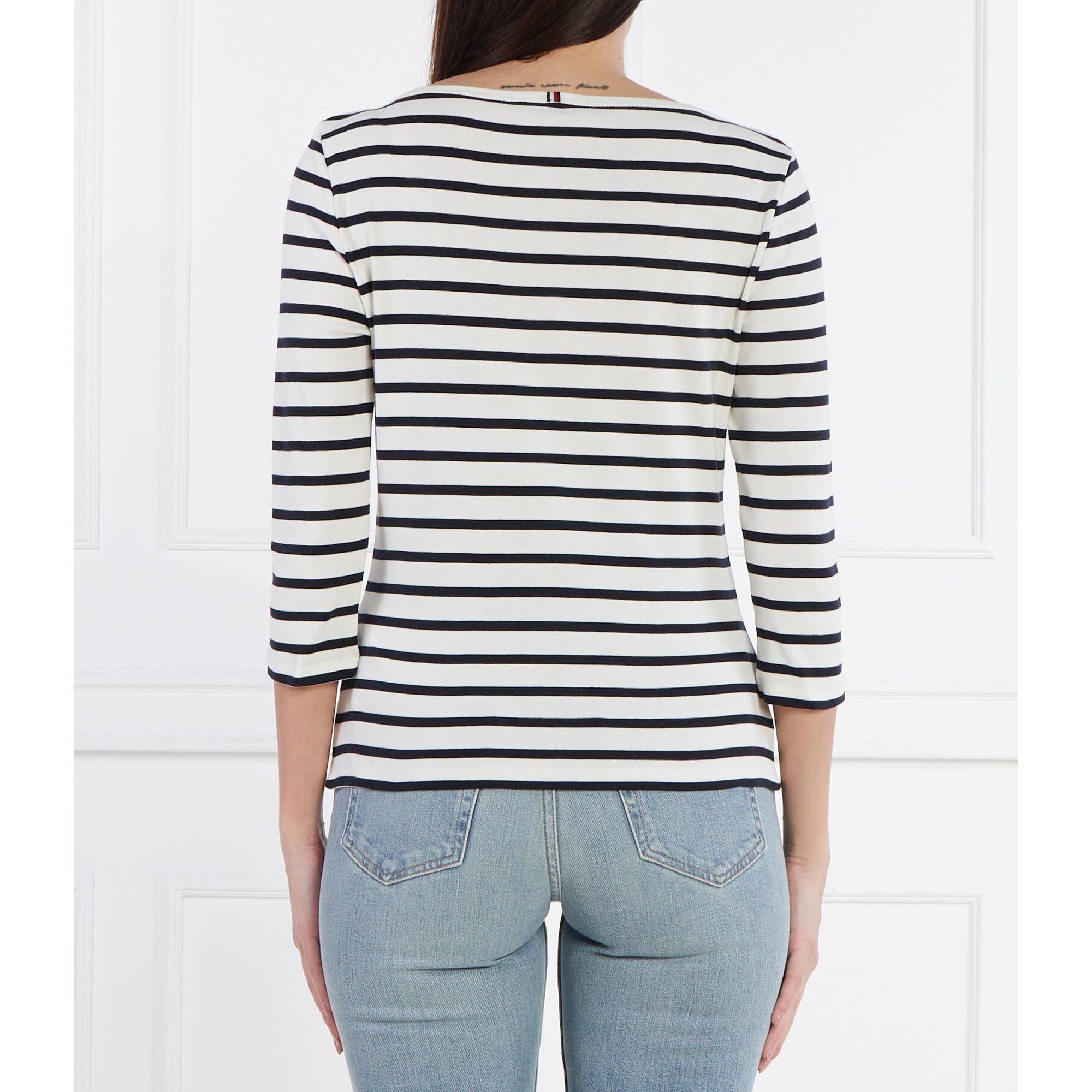 TOMMY HILFIGER Marškinėliai ilgom. rankovėmis moterims, Balta, New cody slim boat-nk 3/4slv 3