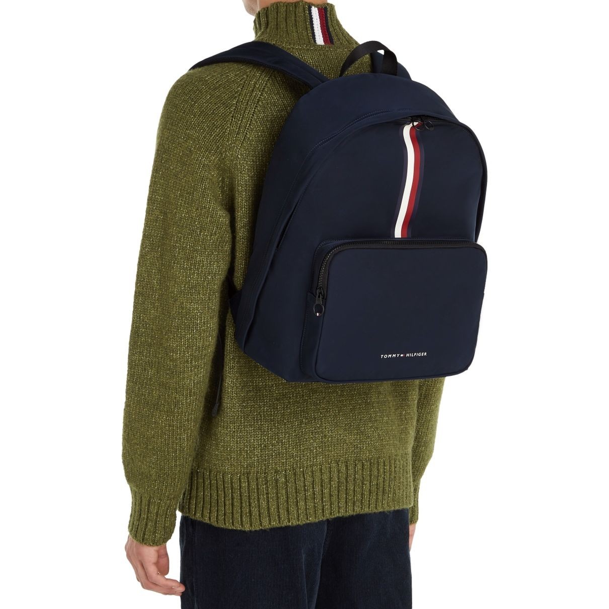 TOMMY HILFIGER Kuprinė vyrams, Mėlyna, Skyline stripe backpack 6