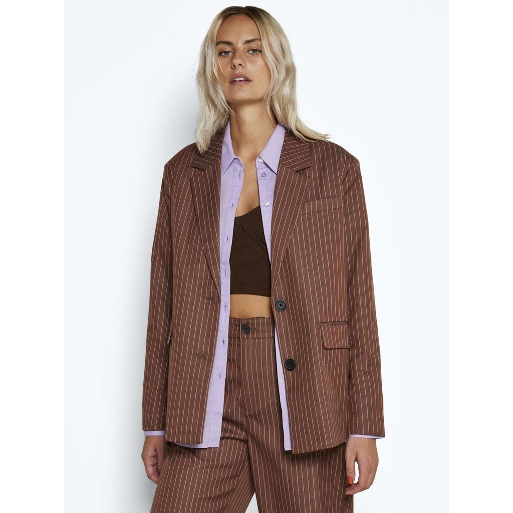 NOISY MAY Švarkas moterims, Ruda, NMLAURA L/S DETAILED 6