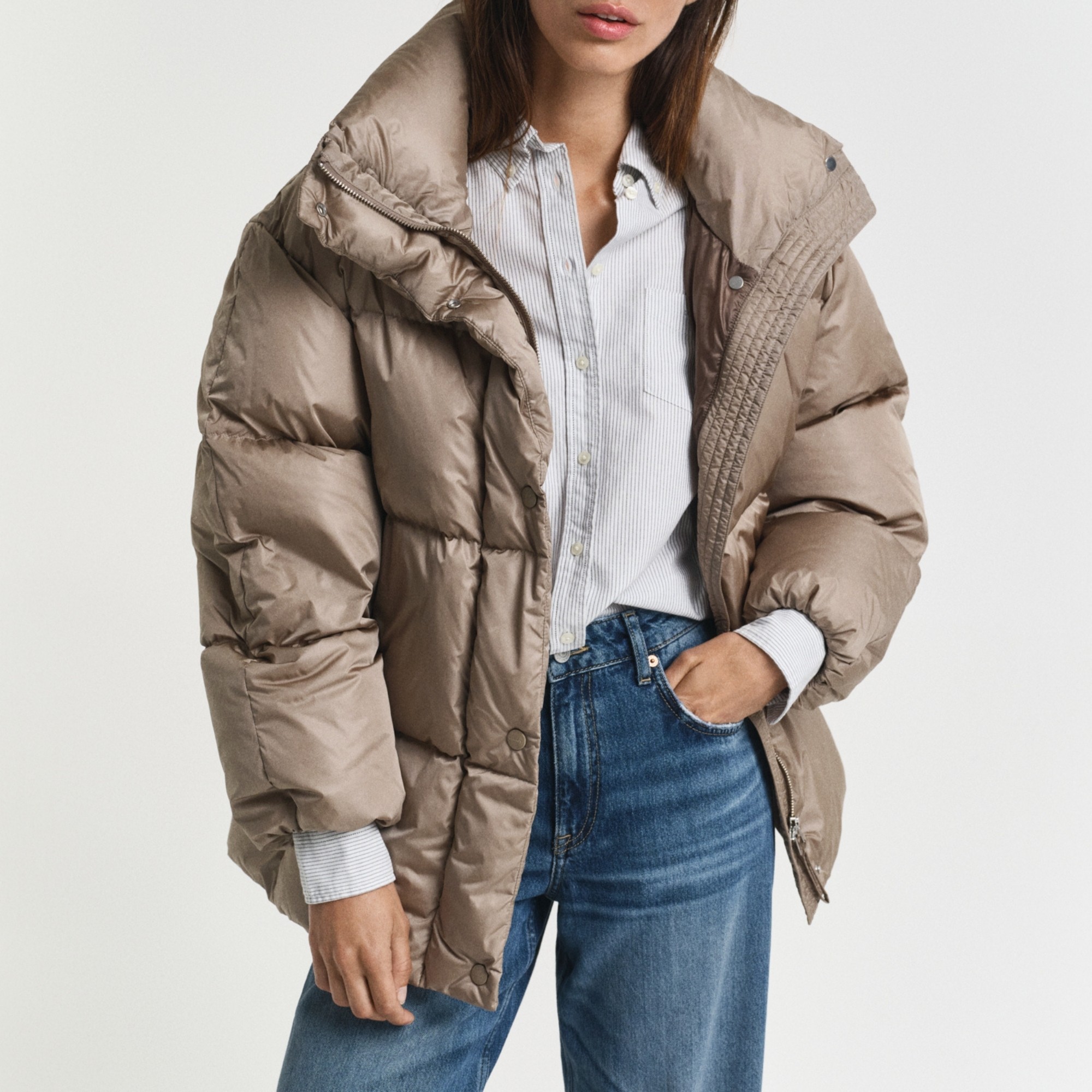 GANT Striukė moterims, Smėlio, relaxed down jacket 2