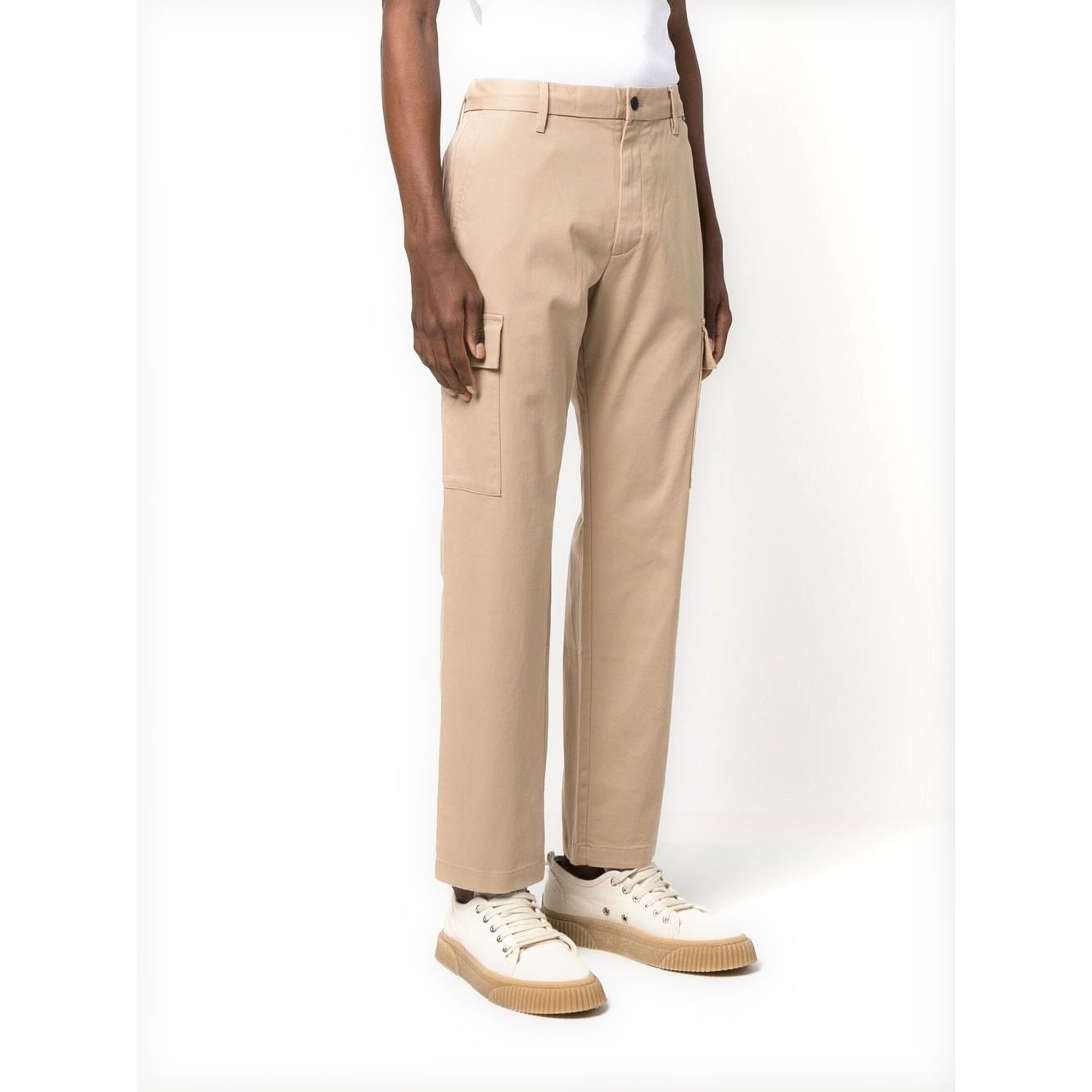 CALVIN KLEIN Sportinės kelnės vyrams, Kūno, Khaki straight fit cargo pant 2