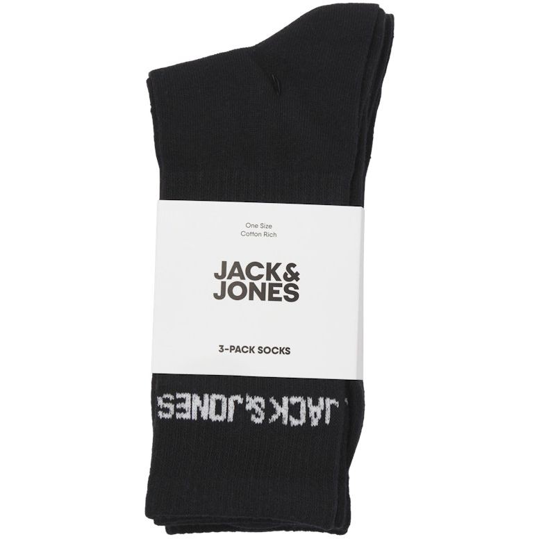 JACK & JONES Kojinės vyrams, Juoda, Melvin tennis sock 3 pack 2