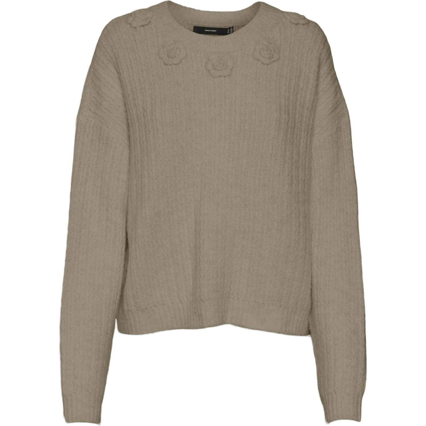 VERO MODA Megztinis moterims, Smėlio, Aletta o-neck pullover