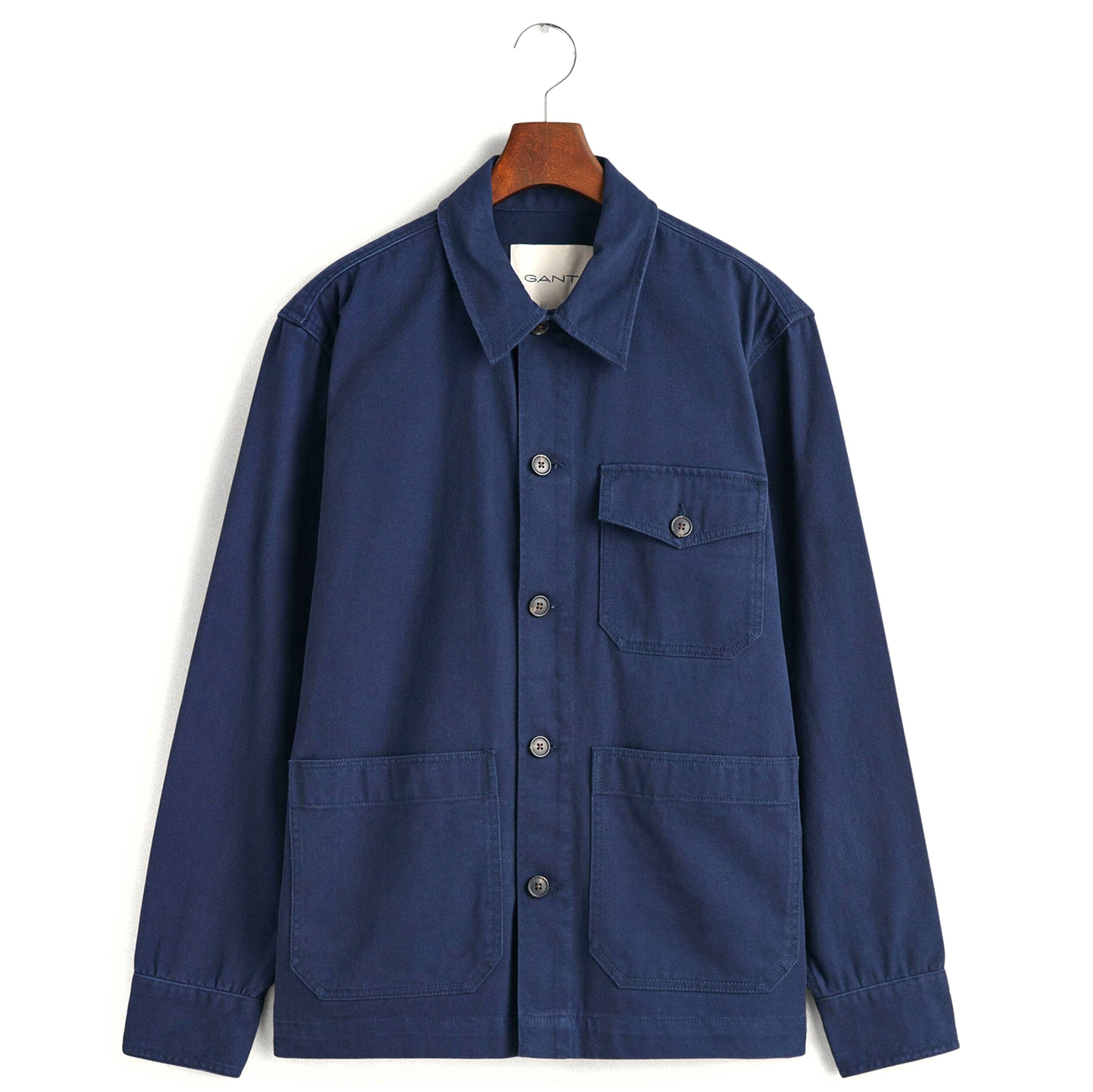 GANT Marškiniai vyrams, Mėlyna, BRUSHED TWILL OVERSHIRT 1