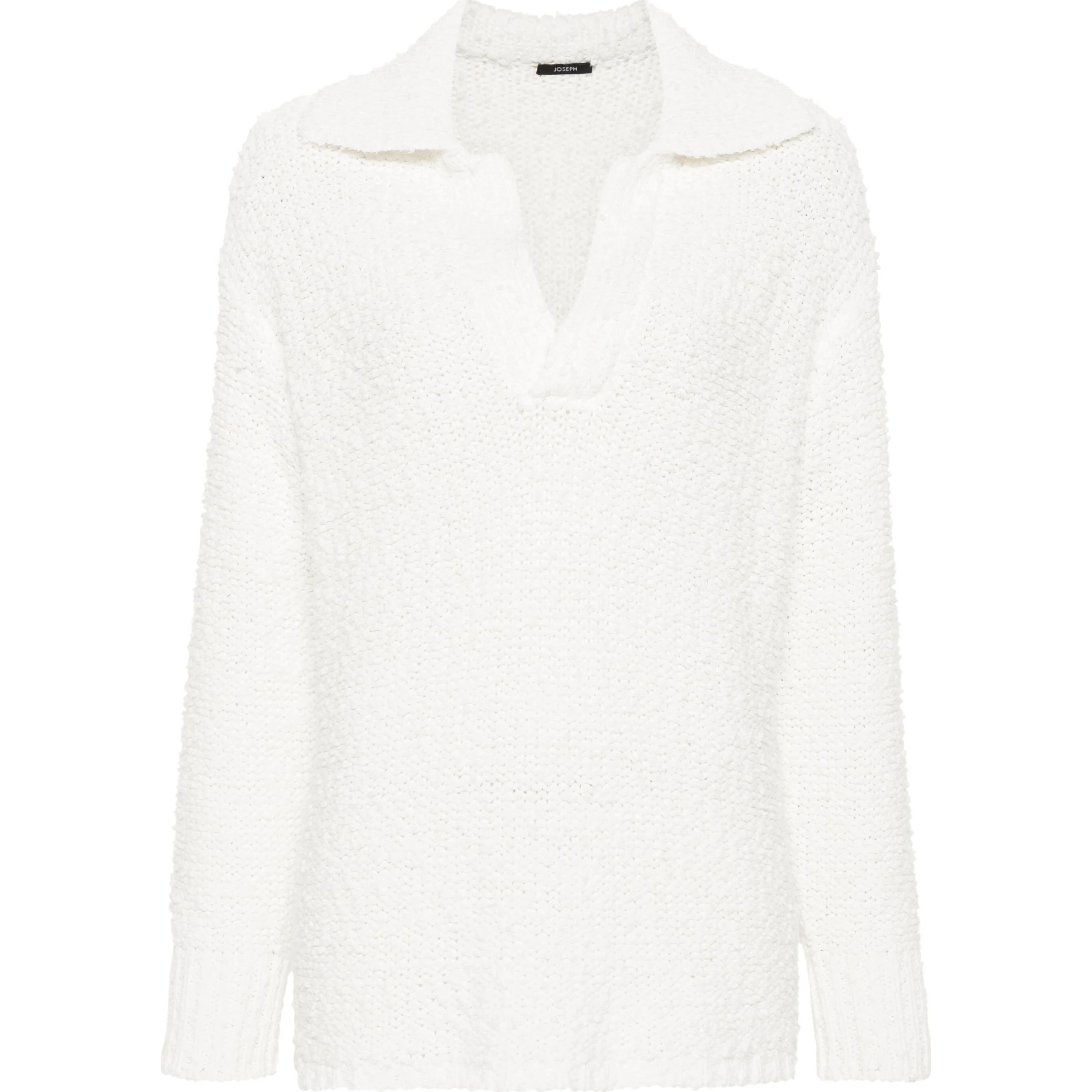 JOSEPH Polo marškiniai ilgos rank. moterims, Balta, Polo textured knit