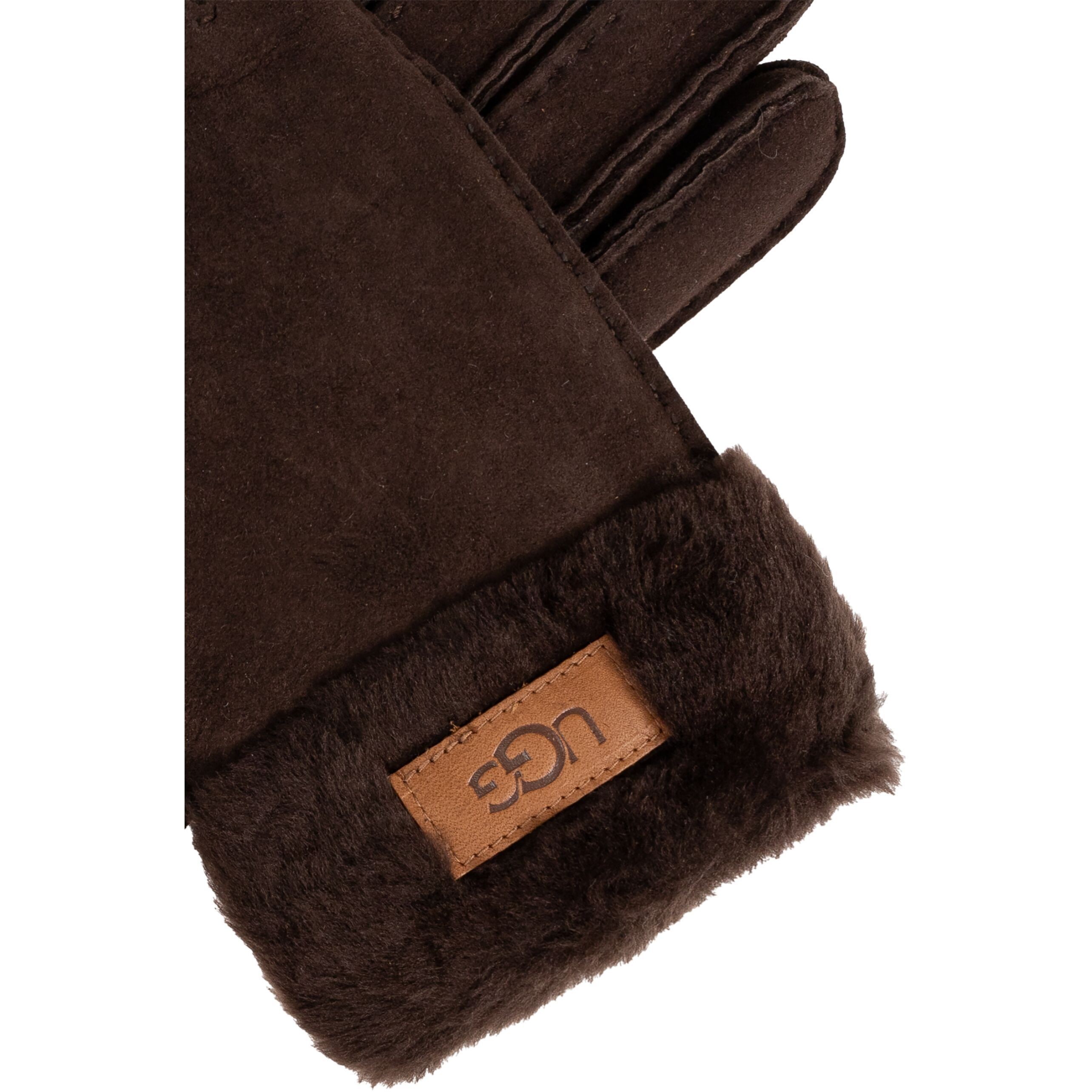 UGG Pirštuotos pirštinės moterims, Ruda, Turn cuff glove 3