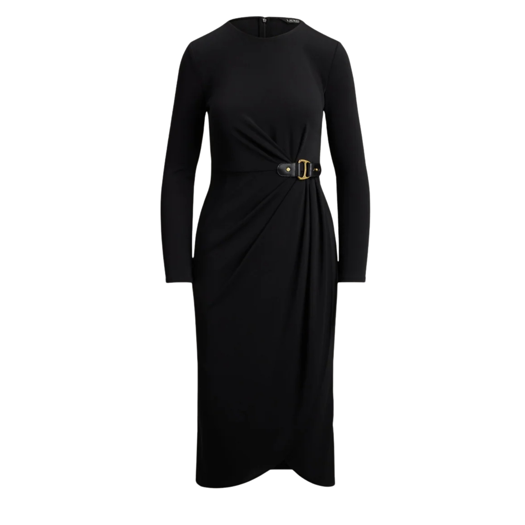 LAUREN RALPH LAUREN Midi suknelė moterims, Juoda, Sablise long sleeve day dress