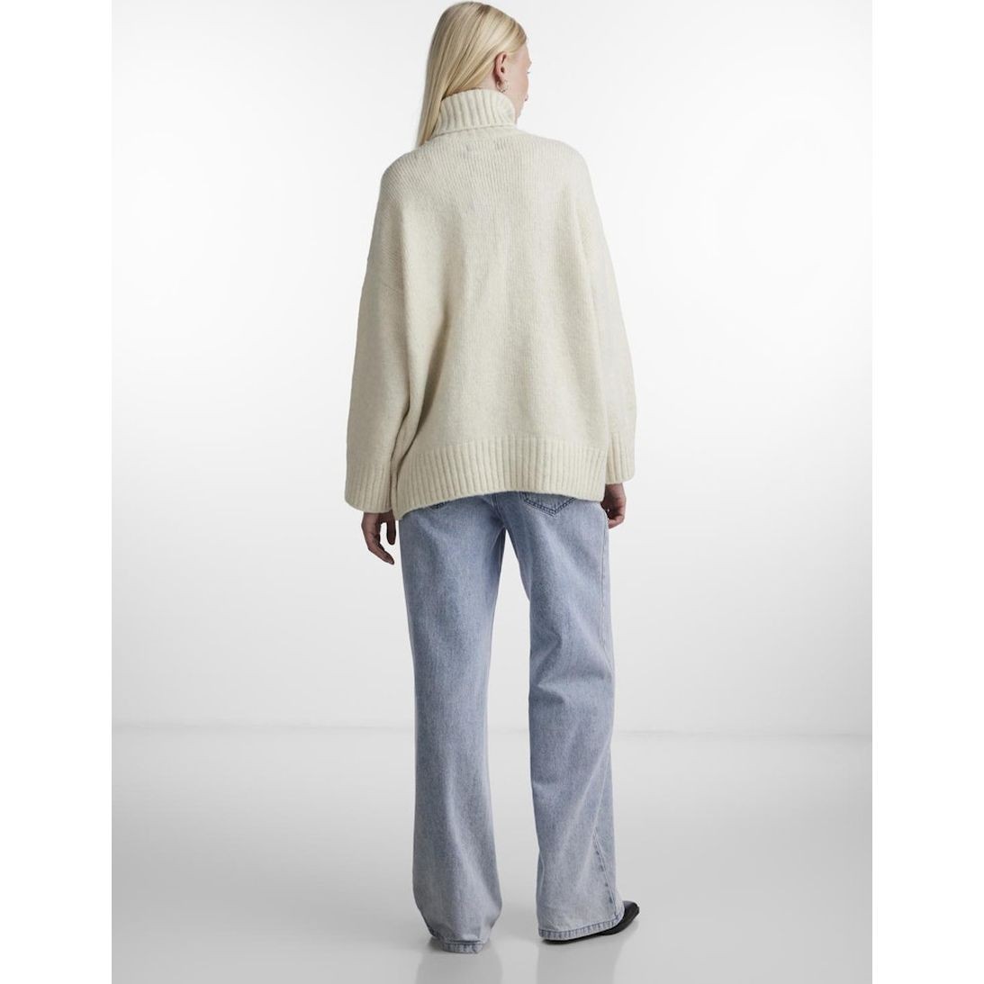 PIECES Megztinis su kaklu moterims, Balta, Nancy roll neck knit 4