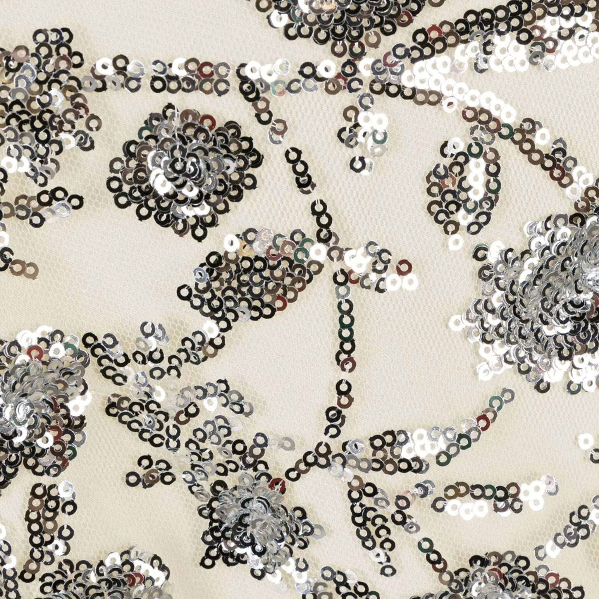 SELF PORTRAIT Midi suknelė moterims, Kūno, Champagne sequinned midi dress 5