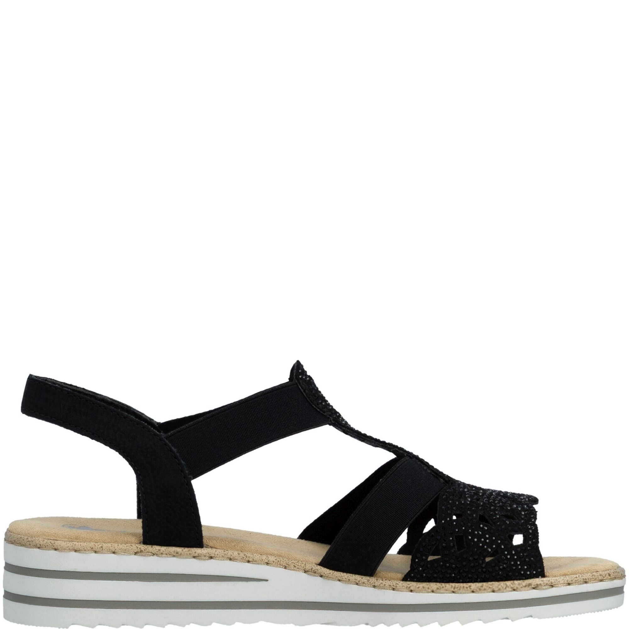 RIEKER Basutės moterims, Juoda, Sandals 2