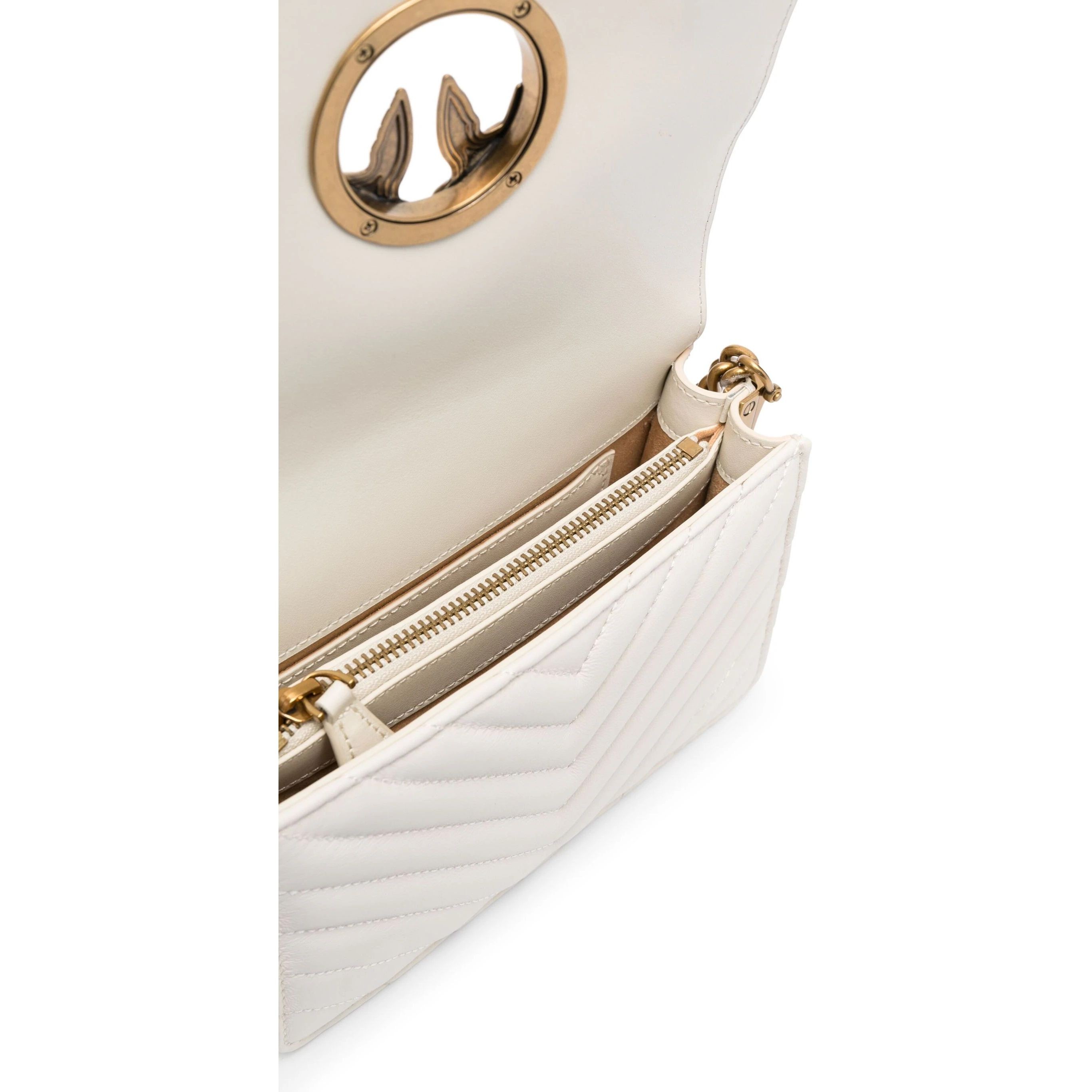 PINKO Rankinė per petį moterims, Balta, Love click crossbody bag 4