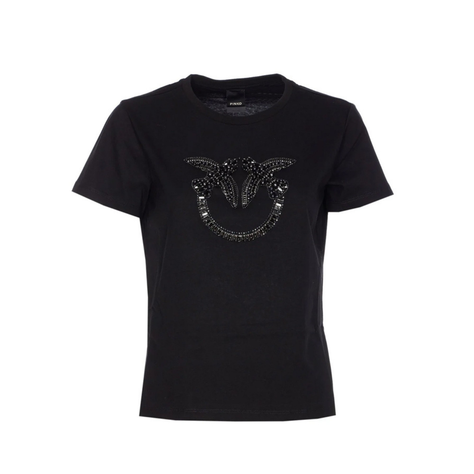 PINKO Marškinėliai trump. rankovėmis moterims, Juoda, Quentin shirt 1