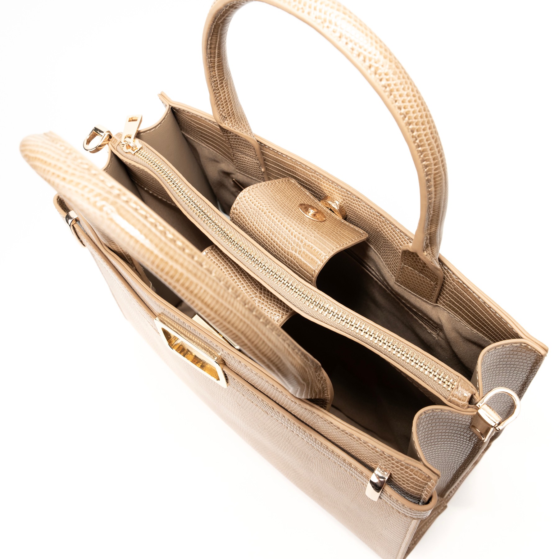 JULICE Pirkinių krepšys moterims, Smėlio, Tote bag 3