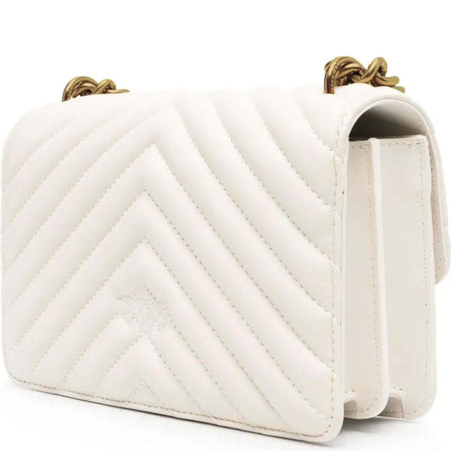 PINKO Rankinė per petį moterims, Balta, Love one mini crossbody bag 2