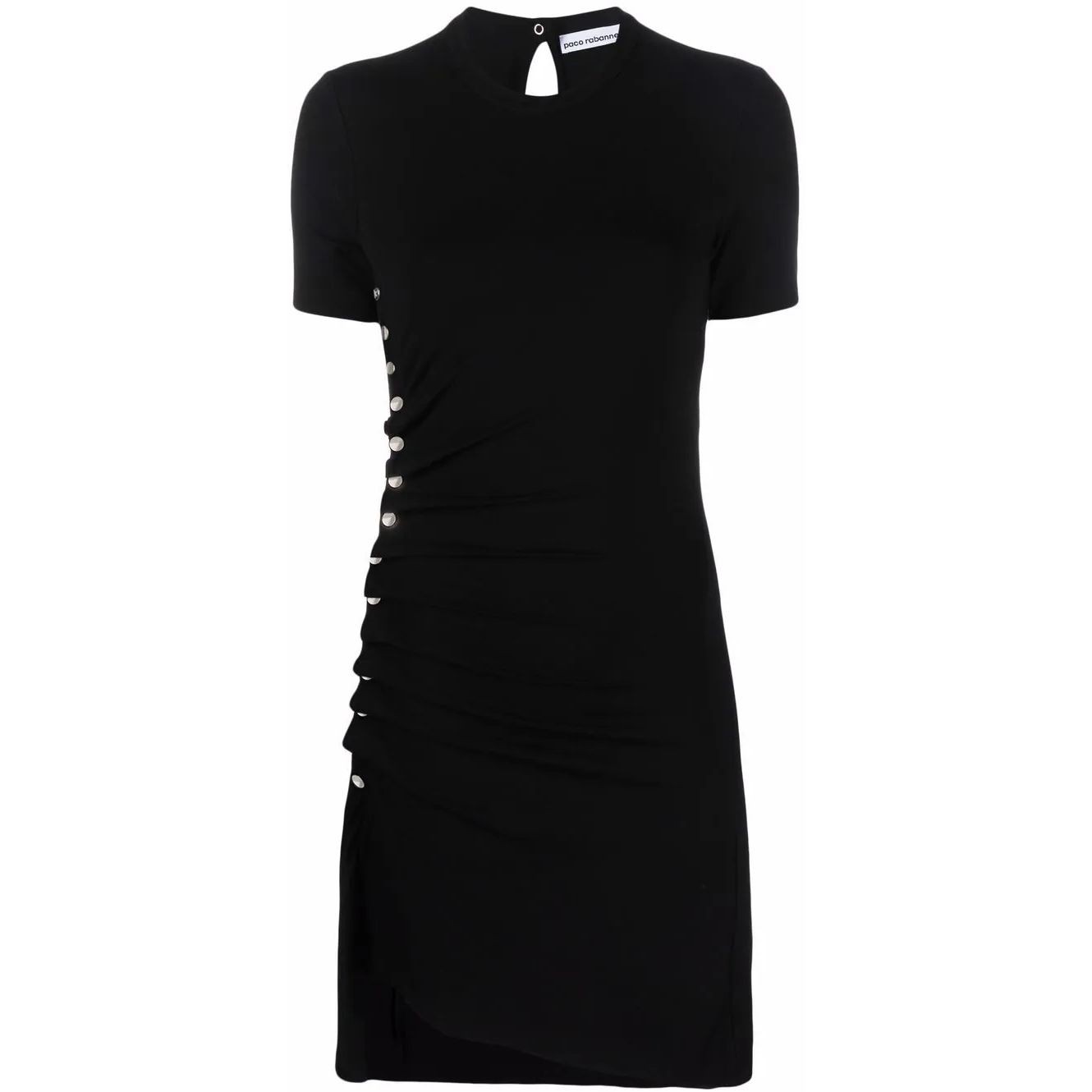 PACO RABANNE Midi suknelė moterims, Juoda, Short sleeve midi dress 1