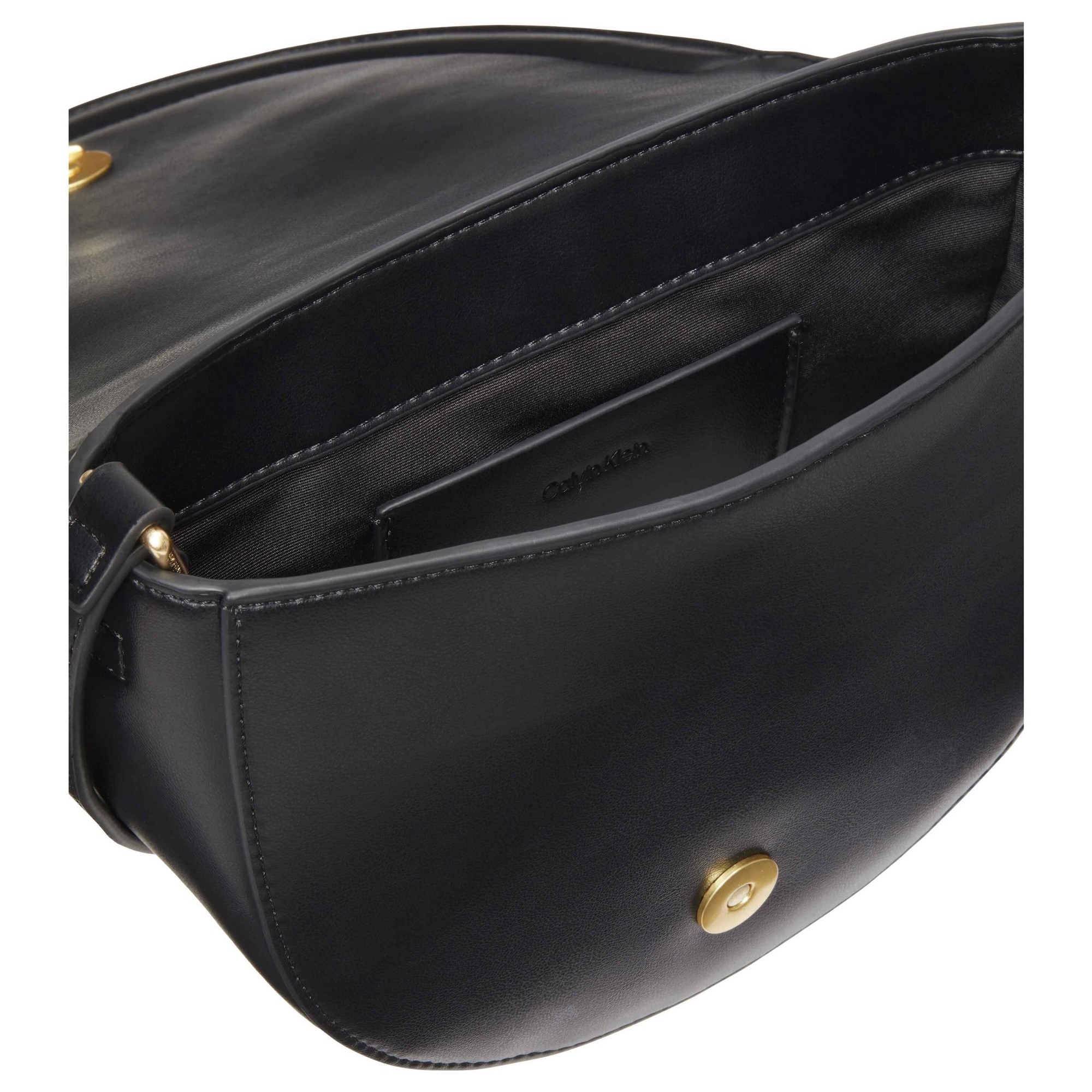 CALVIN KLEIN Rankinė per petį moterims, Juoda, bold CK saddle crossbody 4