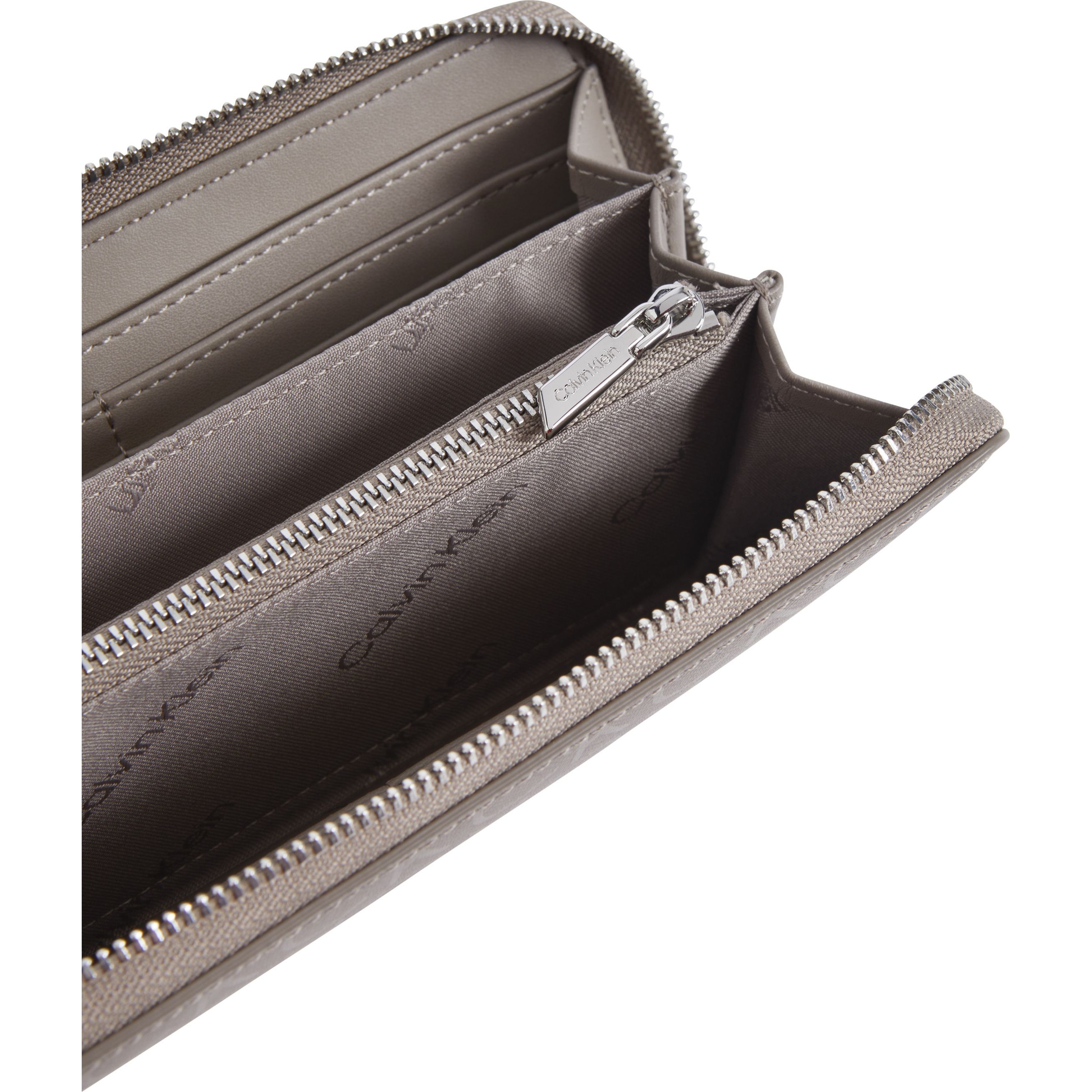 CALVIN KLEIN Piniginė moterims, Pilka, Must zip around wallet 4