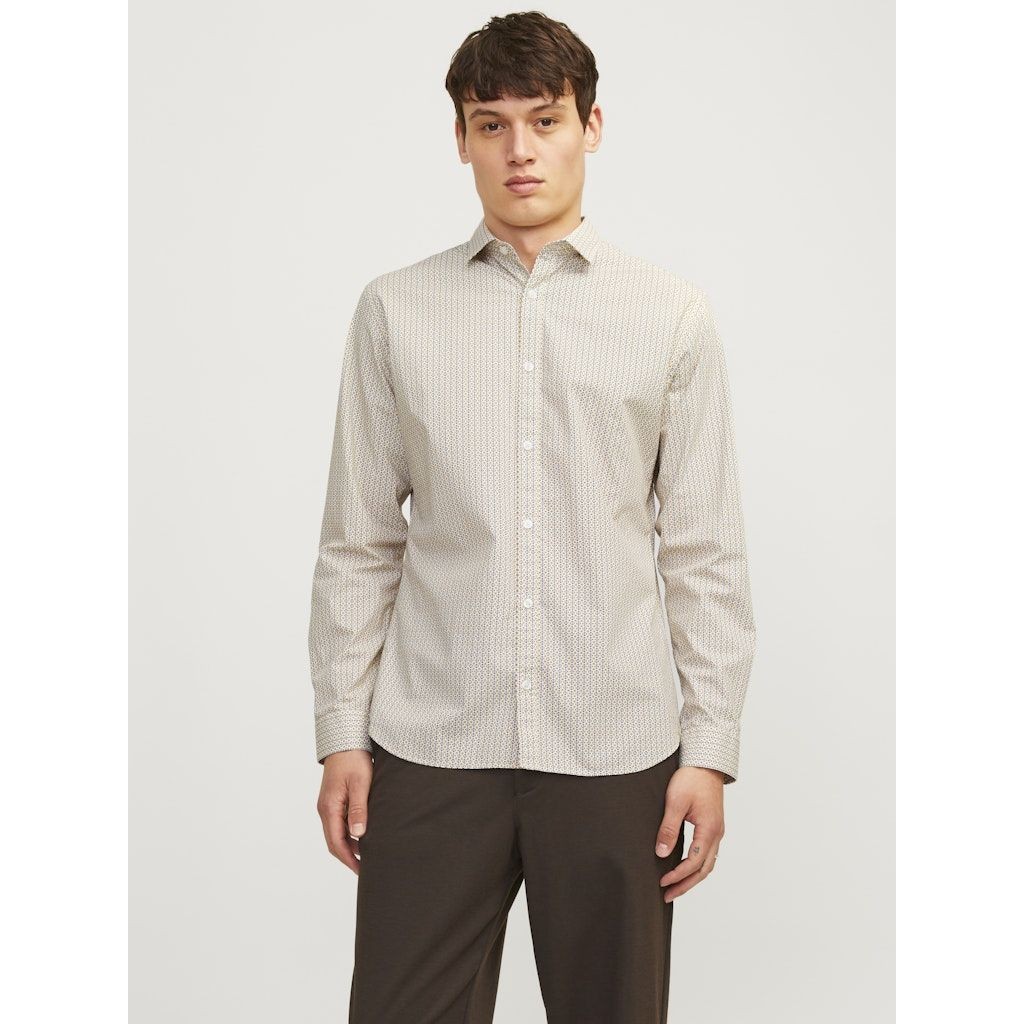 JACK & JONES Marškiniai ilgomis rankovėmis vyrams, Marga, Black pool stretch 4