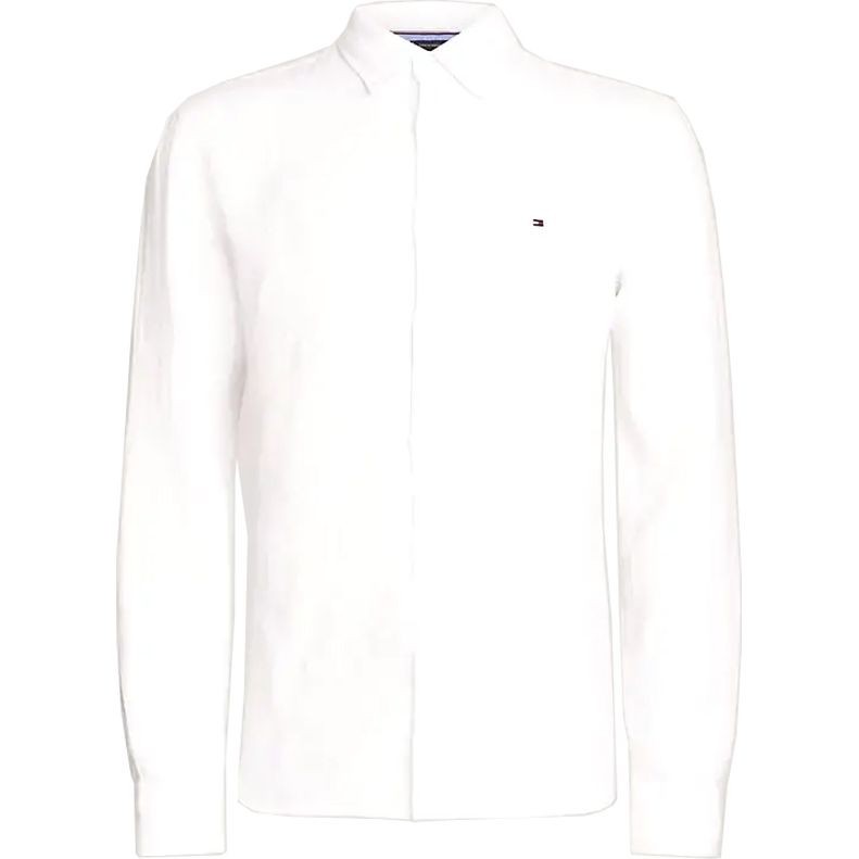 TOMMY HILFIGER Marškiniai ilgomis rankovėmis vyrams, Balta, Pigment dyed li solid rf shirt 1