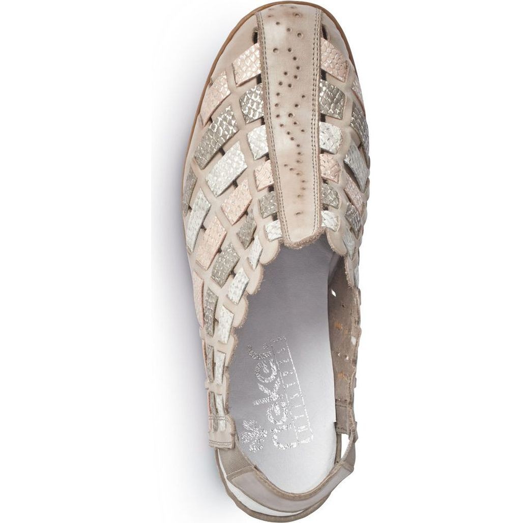 RIEKER Basutės moterims, Smėlio, SANDALS 4