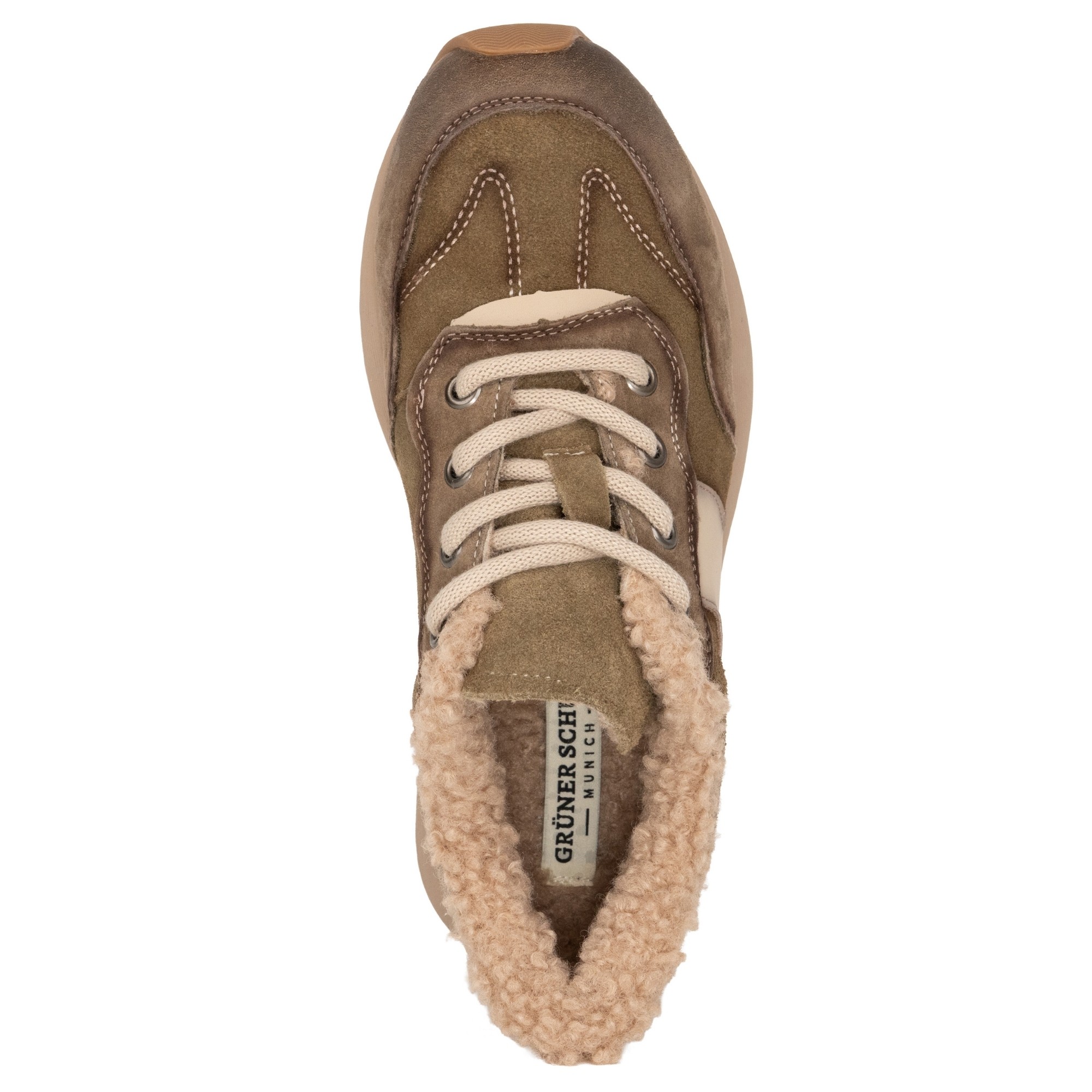 GRUNER SCHUHE Laisvalaikio bateliai moterims, Chaki, Warm sneakers 4