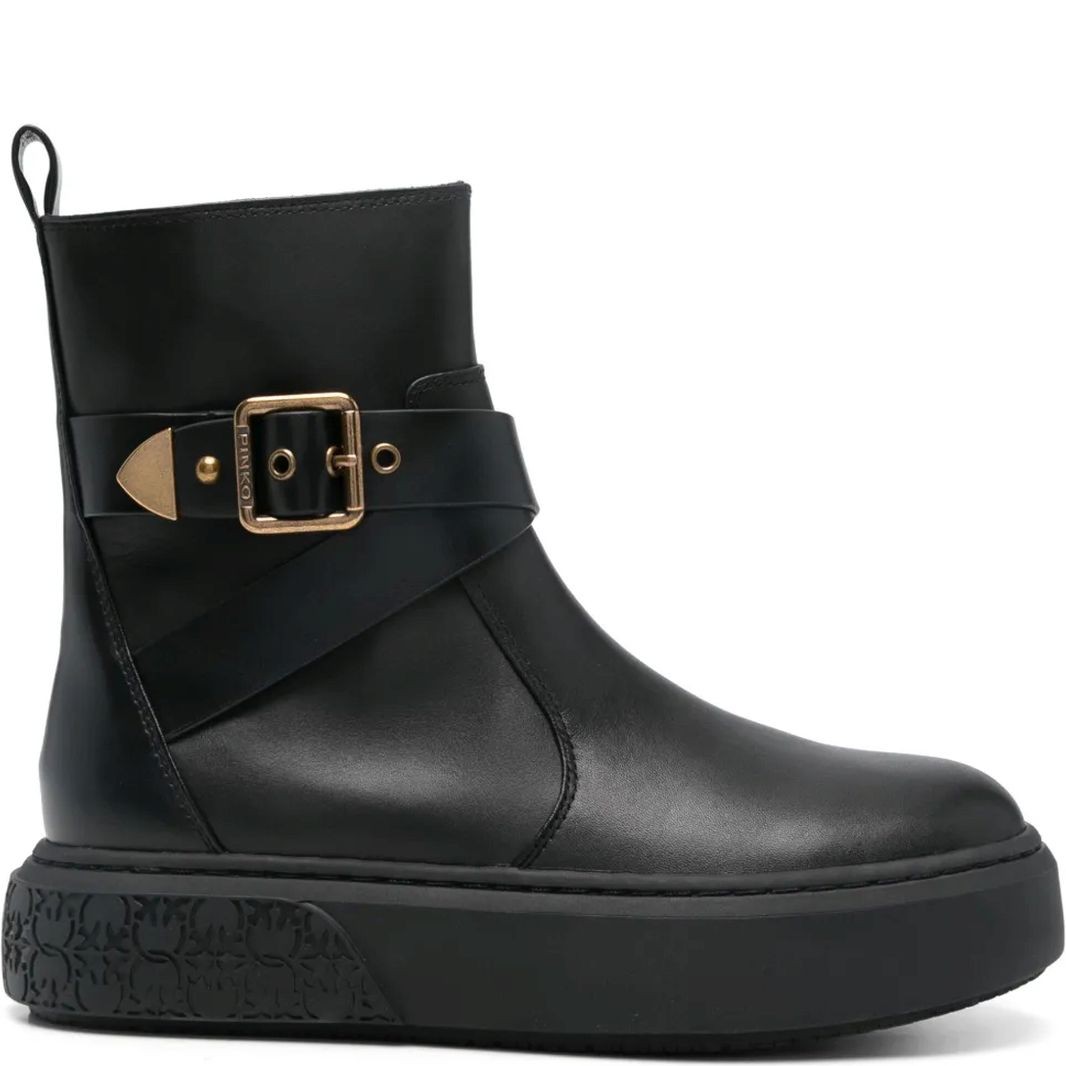 PINKO Laisvalaikio bateliai moterims, Juoda, Yoko mid sneaker 1