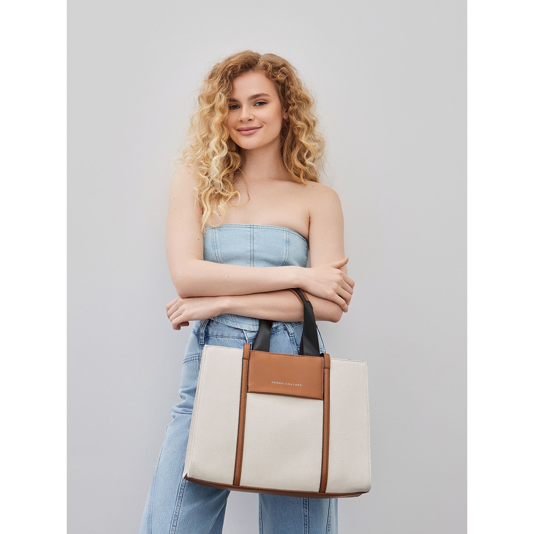 KEDDO Pirkinių krepšys moterims, Smėlio, Tote bag 6