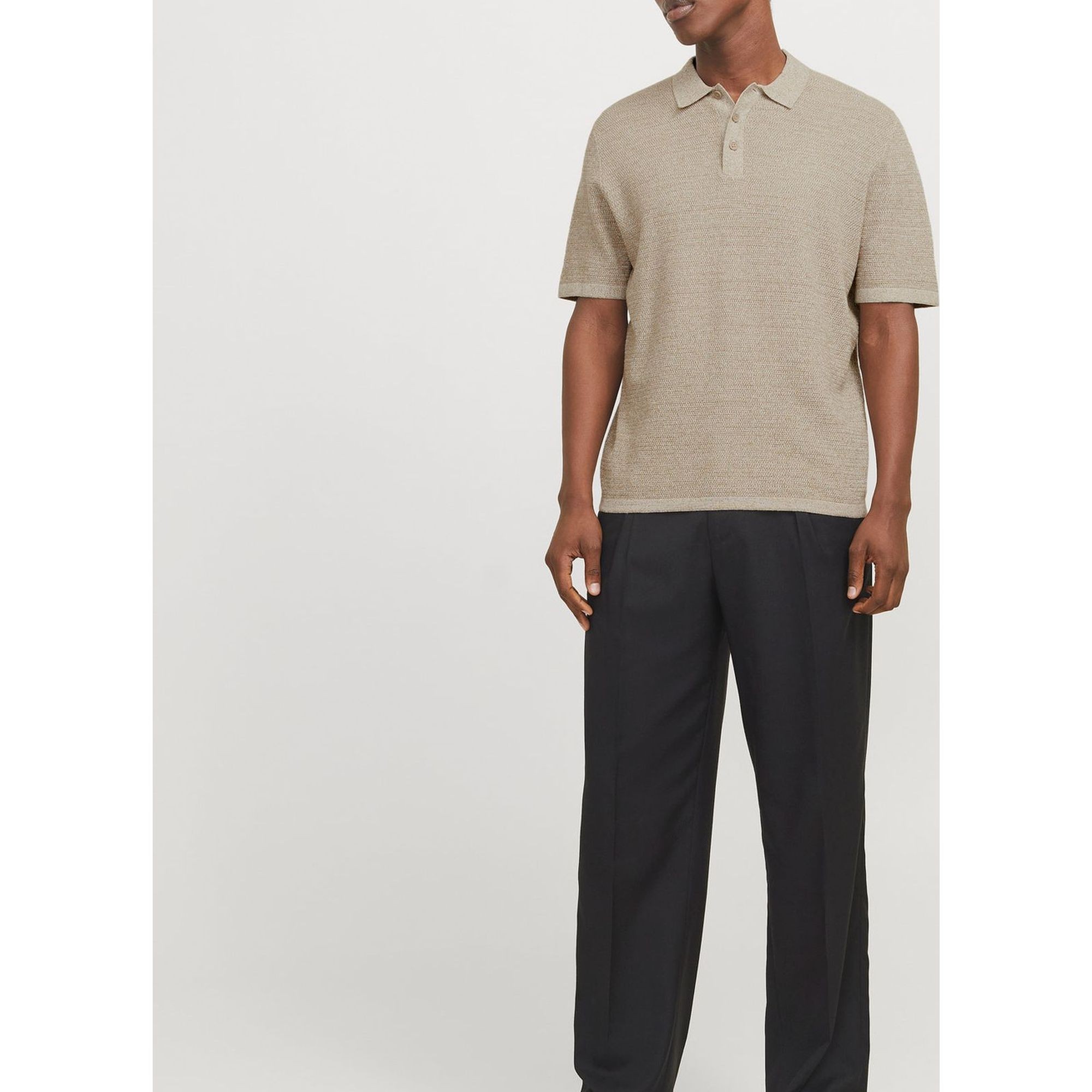 JACK & JONES Megzta palaidinė vyrams, Smėlio, George knit polo 5